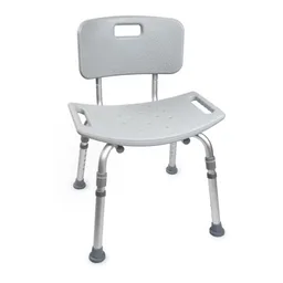 McKesson Removable Back Aluminum Bath Bench, 15.5 - 19.5 Inch, Gray