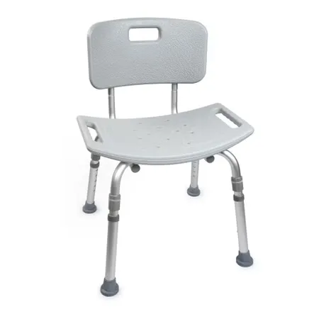 McKesson Removable Back Aluminum Bath Bench, 15.5 - 19.5 Inch, Gray