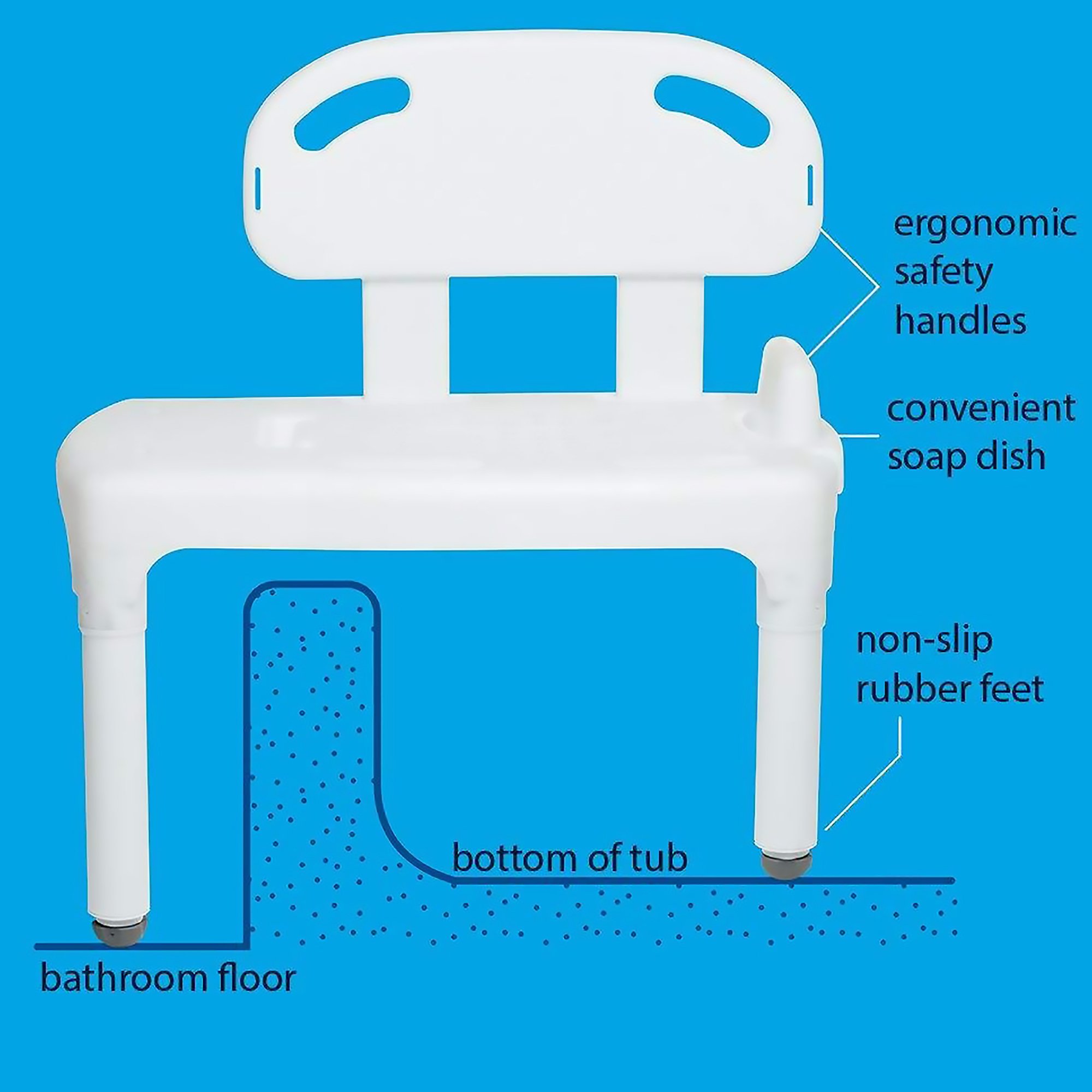 Carex® Bath Transfer Bench, 17½ to 22½ Seat Height - Image 4