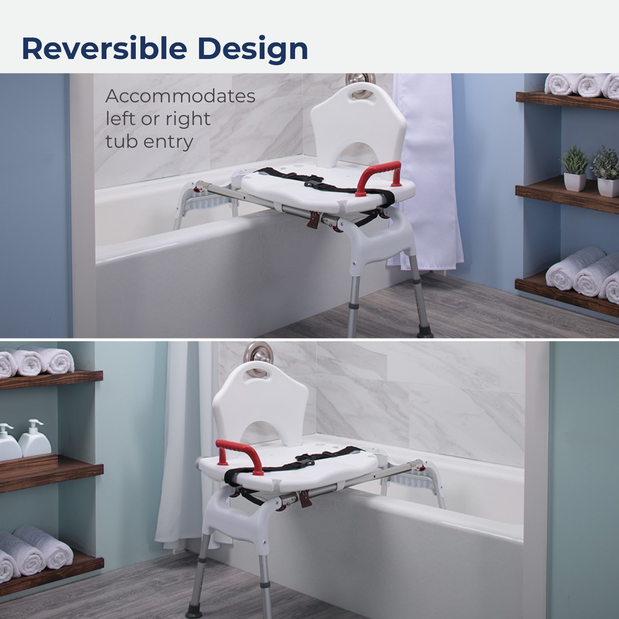 drive™ Aluminum Bath Transfer Bench, 21 - 25 Inch Seat Height - Image 10