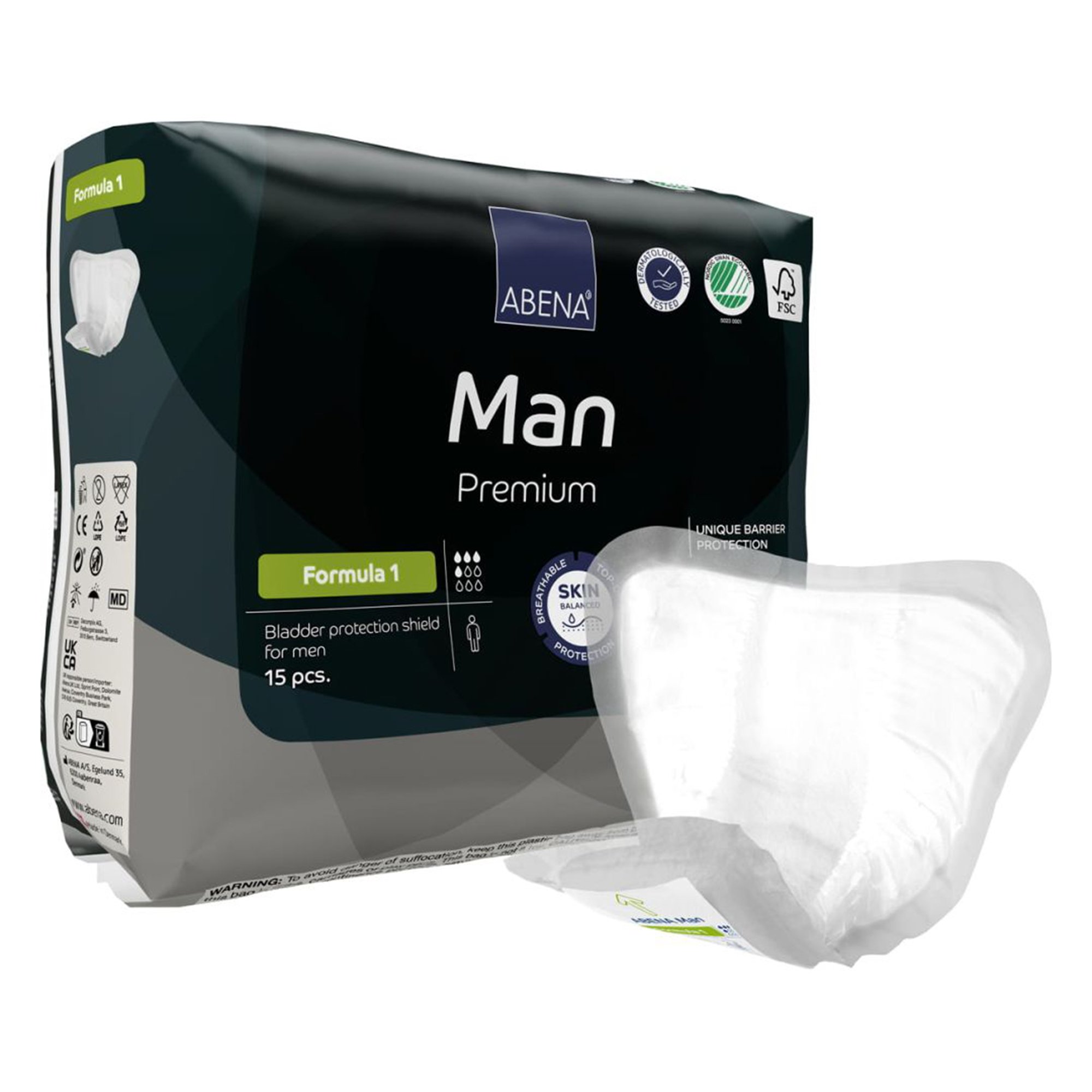Abena® Man Premium Formula 1 Bladder Control Pad, Light Large