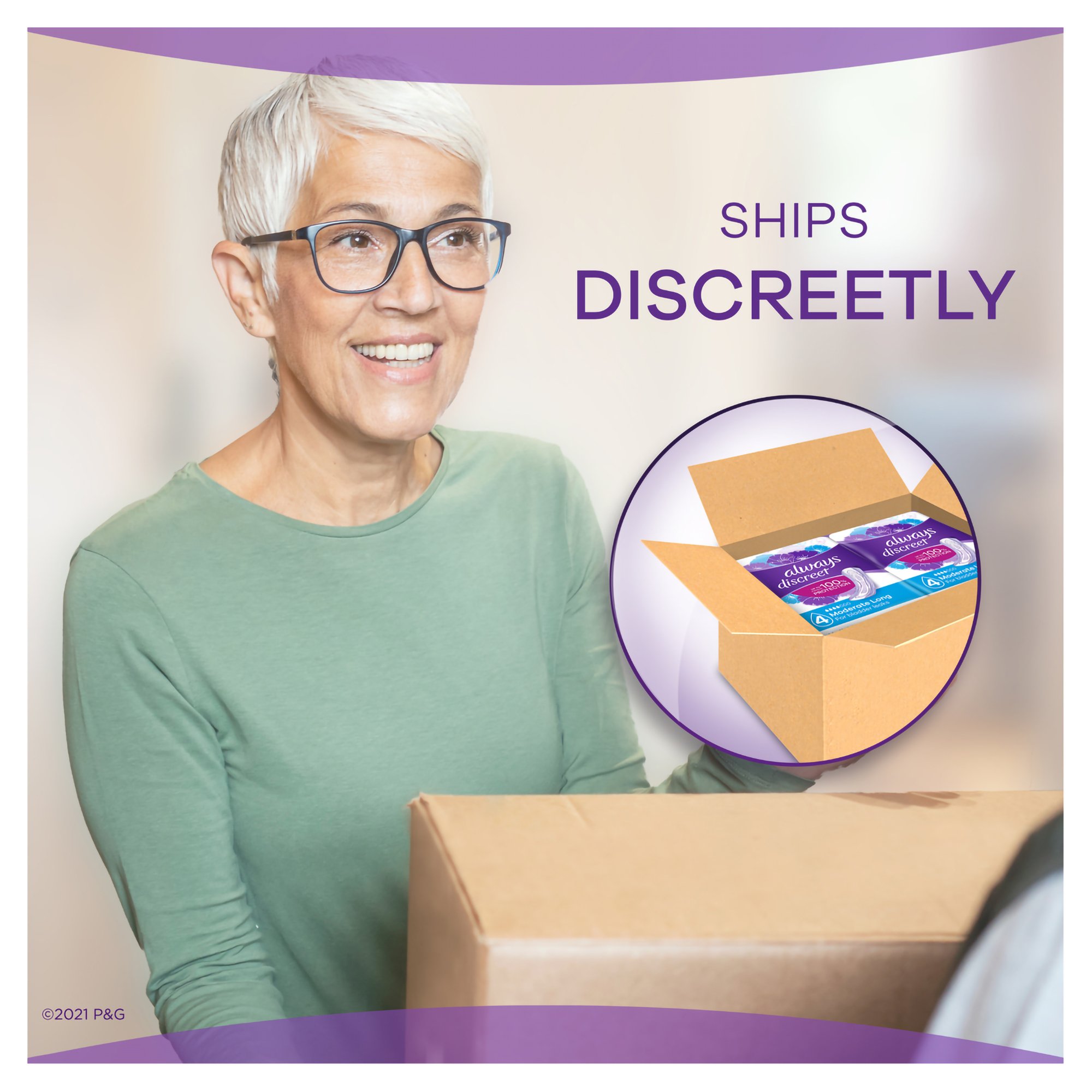 Always® Discreet Bladder Control Pad, Moderate - Image 5
