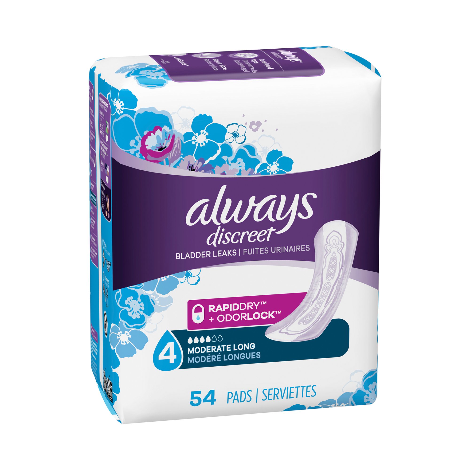 Always® Discreet Bladder Control Pad, One Size Fits Most