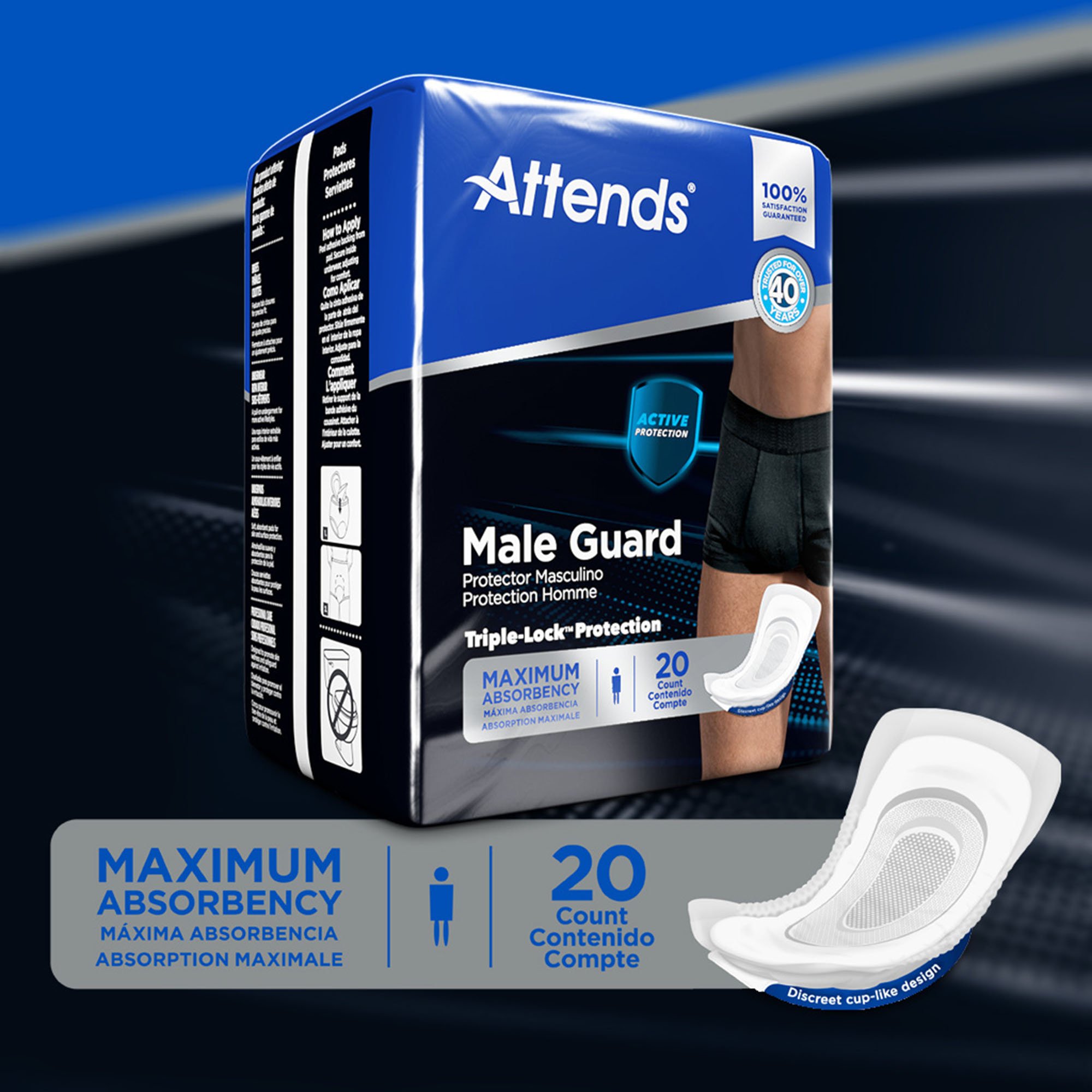 Attends® Discreet Men's Guard, Level 3, 12.5-Inch Length - Image 5
