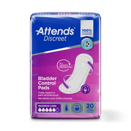 Attends® Discreet Women's Maximum Long Bladder Control Pad, 14.5-Inch Length