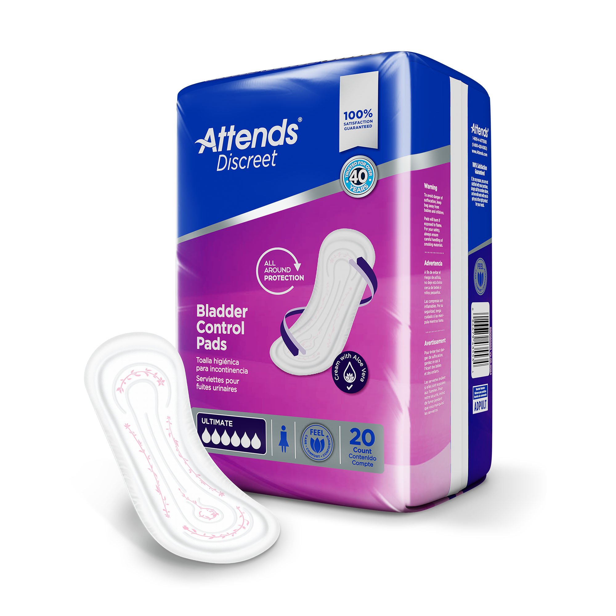 Attends® Discreet Women's Ultimate Bladder Control Pad, 15-Inch Length - Image 2