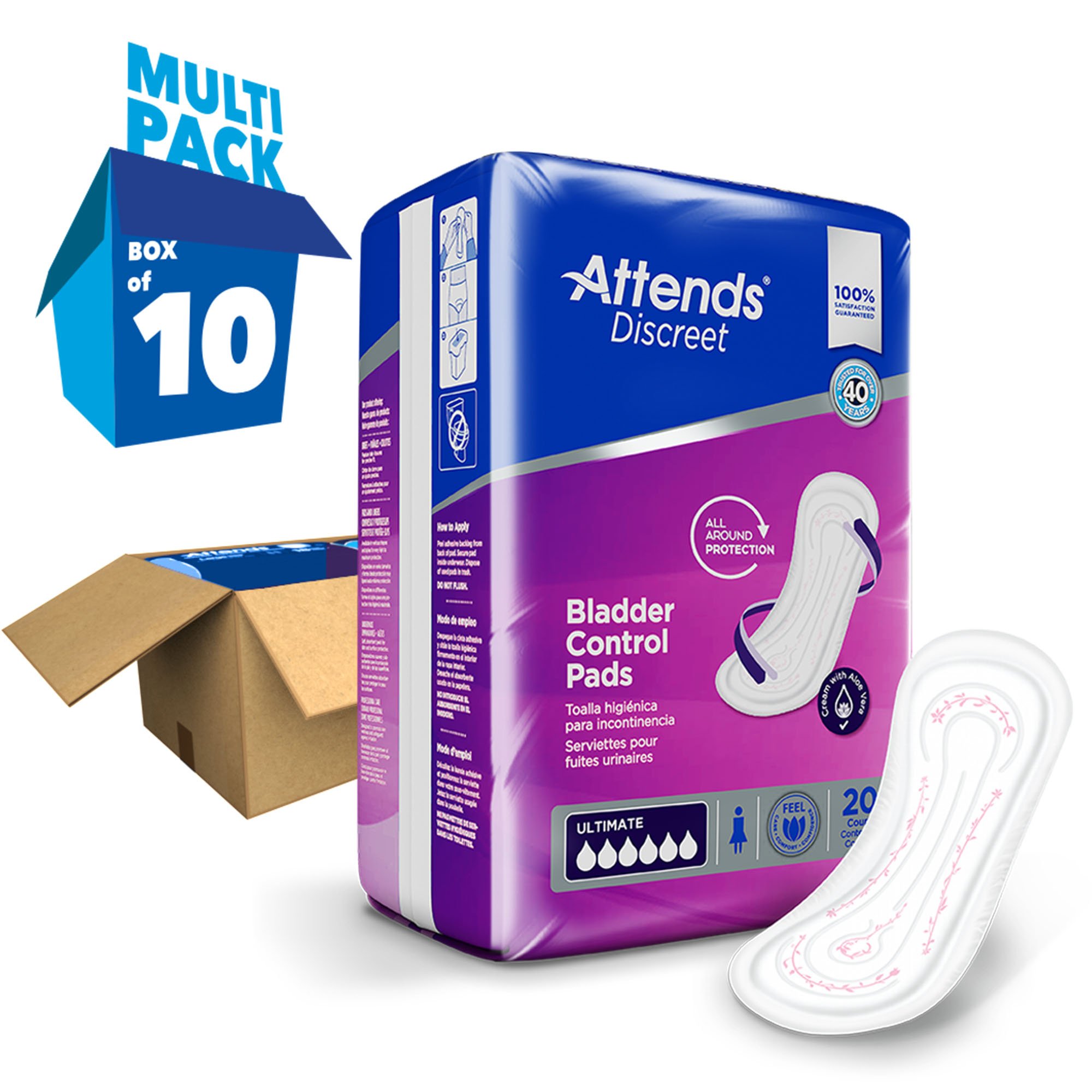 Attends® Discreet Women's Ultimate Bladder Control Pad, 15-Inch Length - Image 6