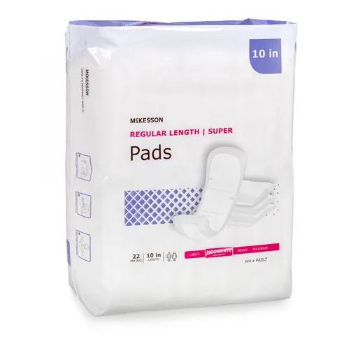 McKesson Super Moderate Absorbency Bladder Control Pad, 10-Inch Length