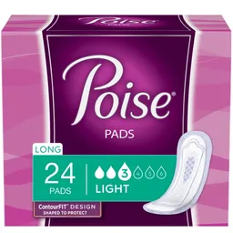 Poise® Bladder Control Pad, Long, Light Absorbency, Absorb-Loc Core, Female