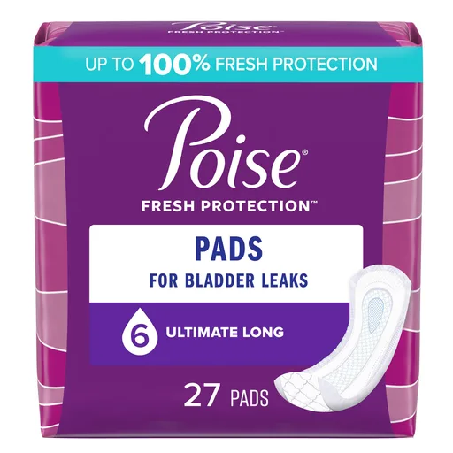 Poise® Bladder Control Pads for Women, Heavy Absorbency, 15.9-Inch Length