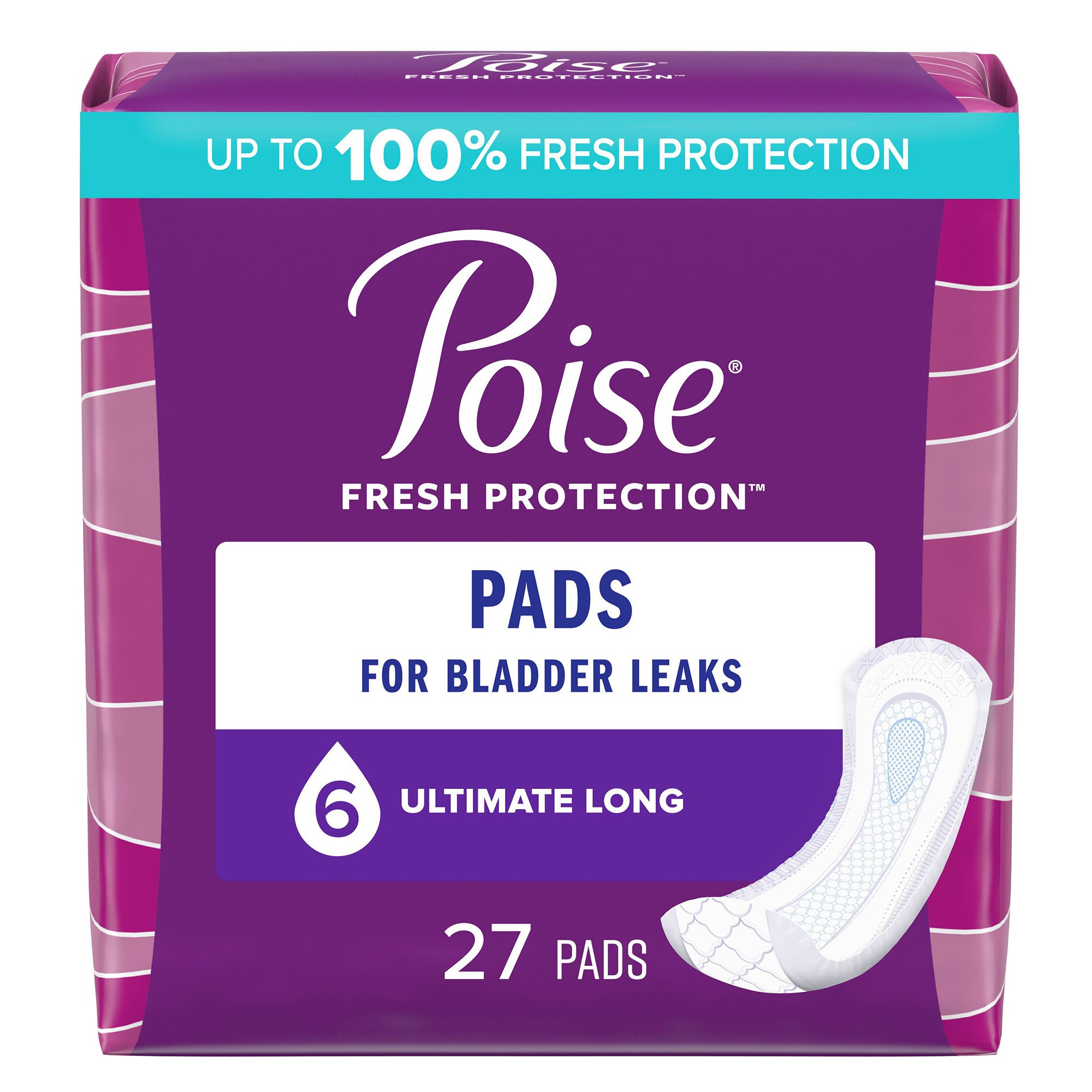 Poise® Bladder Control Pads for Women, Heavy Absorbency, 15.9-Inch Length