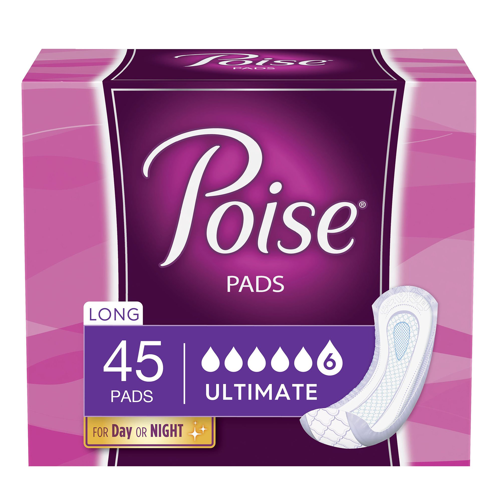 Poise® Bladder Control Pads for Women, Heavy Absorbency, 15.9-Inch Length
