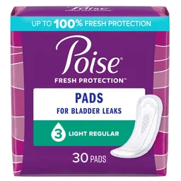 Poise® Bladder Control Pads, Light Absorbency, Regular Length
