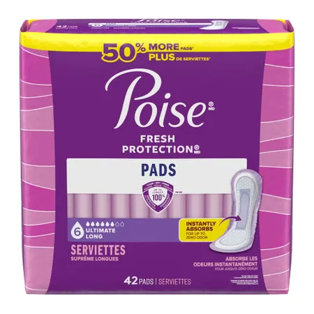 Poise® Fresh Protection Pads for Light Bladder Leaks, Ultimate Long
