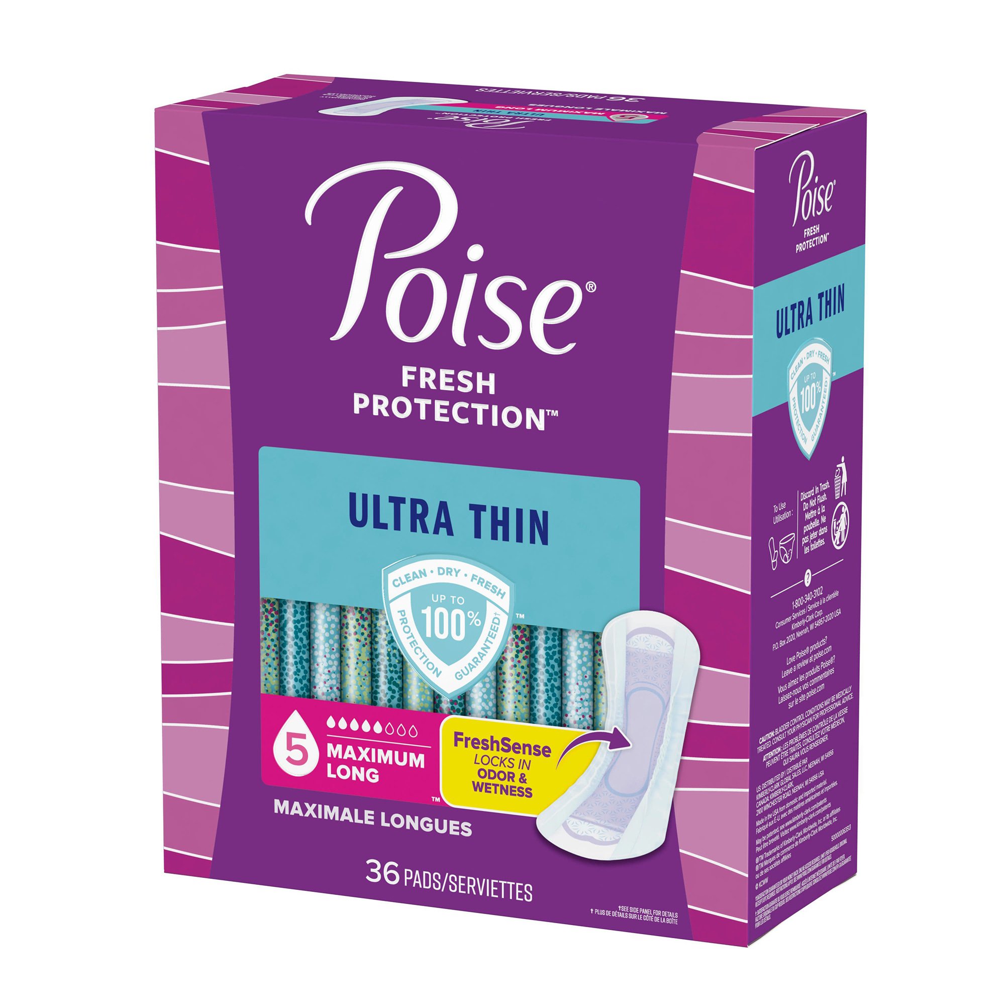 Poise® Fresh Protection™ Ultra Thin Pads, Maximum Long - Image 2