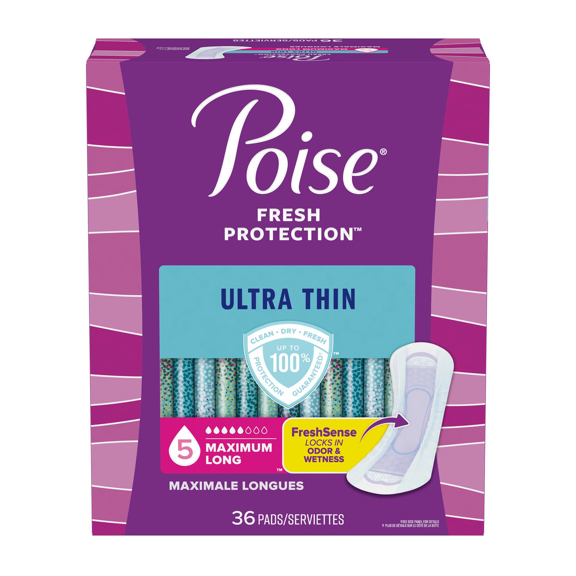 Poise® Fresh Protection™ Ultra Thin Pads, Maximum Long - Image 3