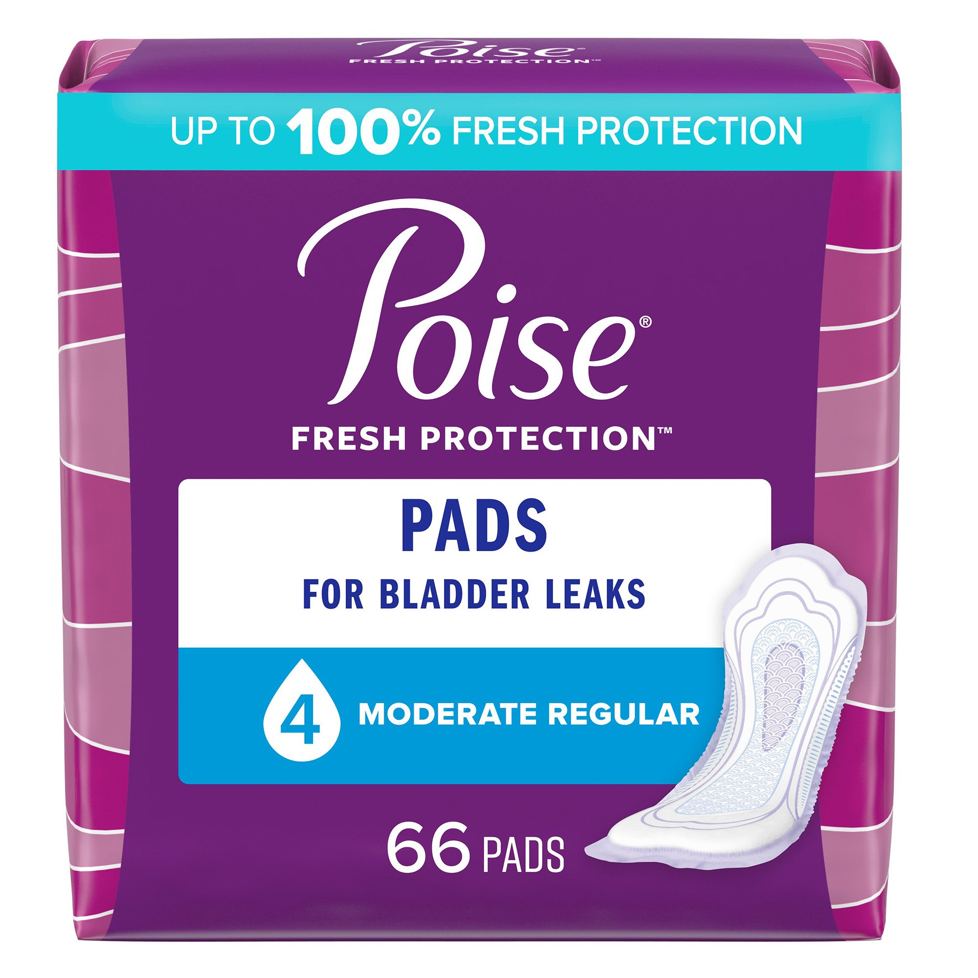 Poise® Moderate Absorbency Bladder Control Pad, Regular Length