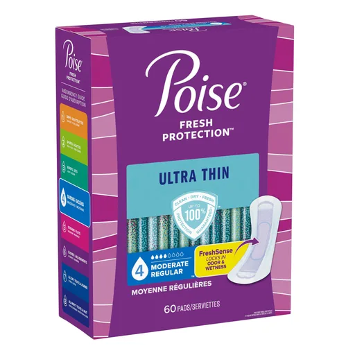 Poise® Ultra Thin Moderate Bladder Control Pad, Regular Length
