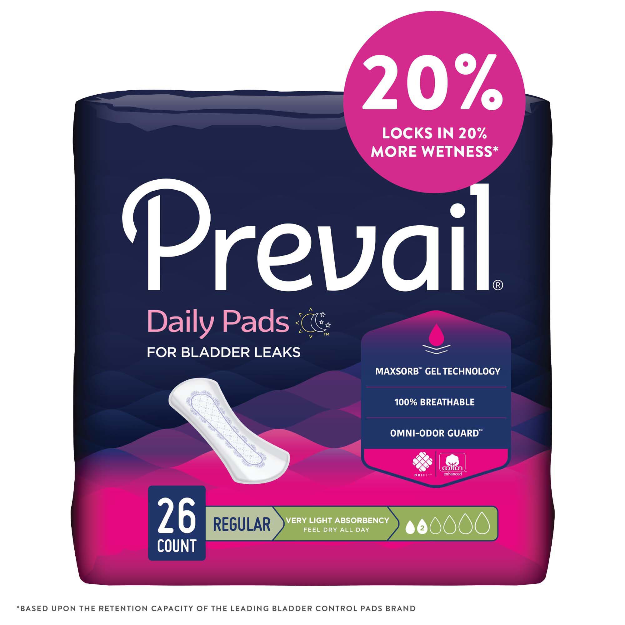 Prevail® Daily Liner Very Light Bladder Control Pad, 7.5-Inch Length - Image 6