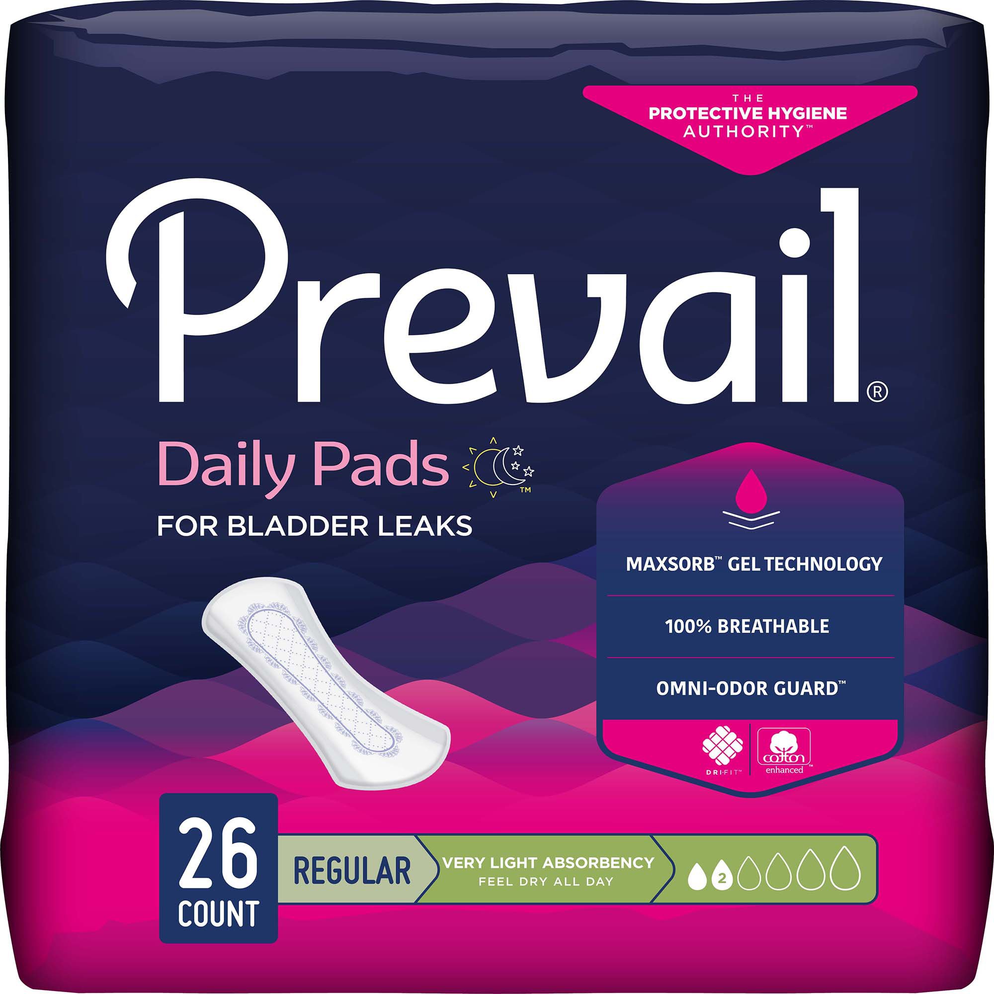Prevail® Daily Liner Very Light Bladder Control Pad, 7.5-Inch Length