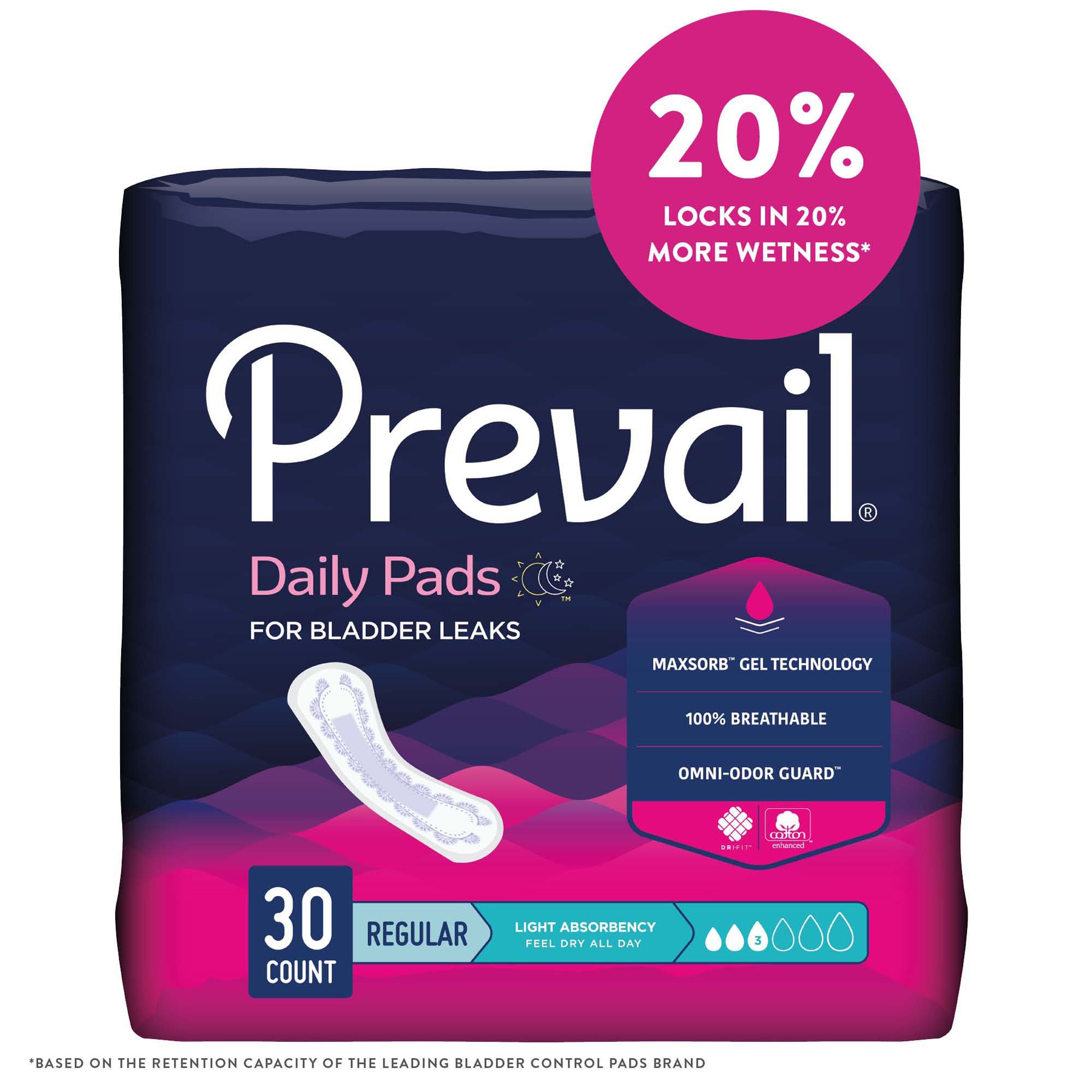 Prevail® Daily Pads Light Absorbency Bladder Control Pad, 9¼ Inch - Image 6