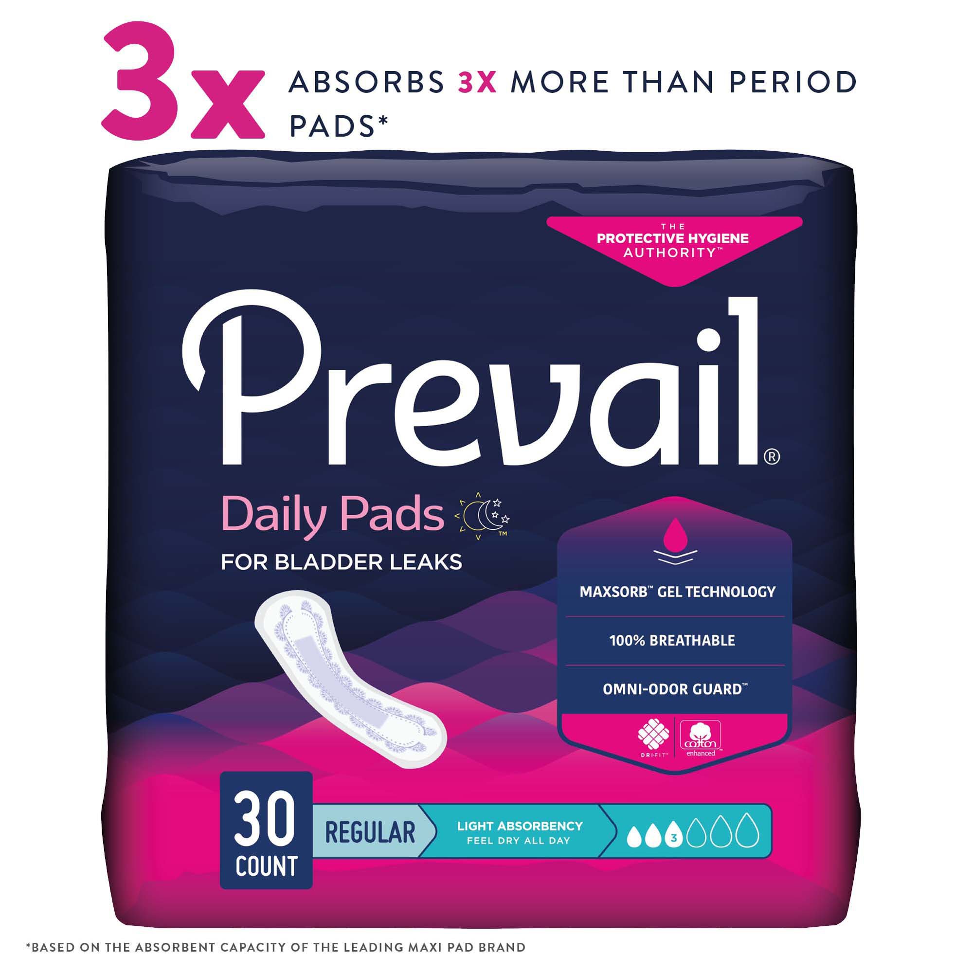 Prevail® Daily Pads Light Absorbency Bladder Control Pad, 9¼ Inch - Image 5