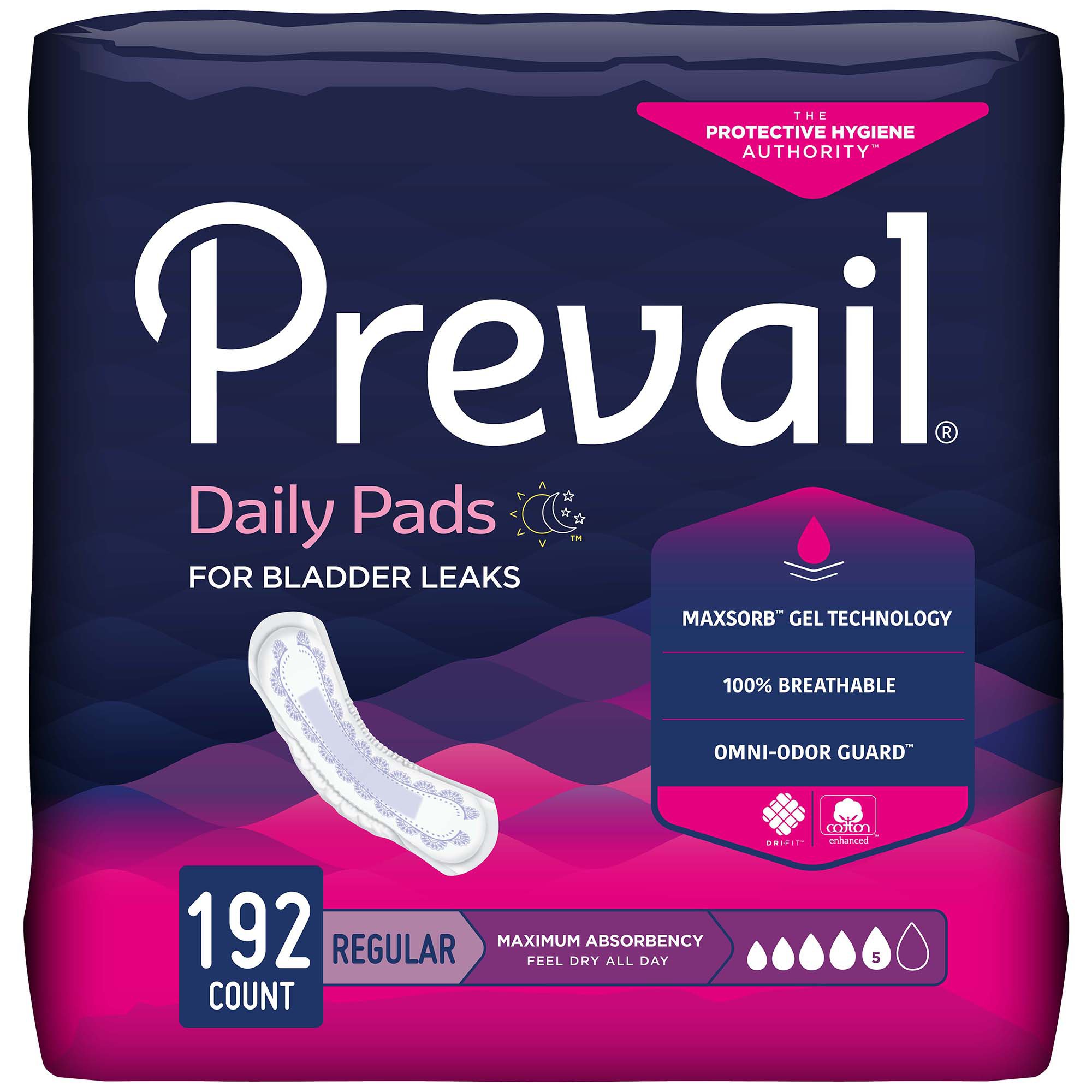 Prevail® Daily Pads Maximum Bladder Control Pad, 11-Inch Length - Image 2