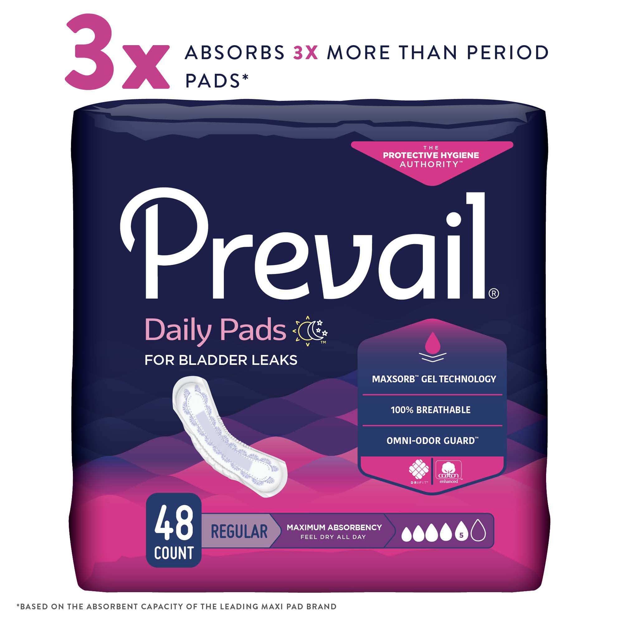 Prevail® Daily Pads Maximum Bladder Control Pad, 11-Inch Length - Image 5