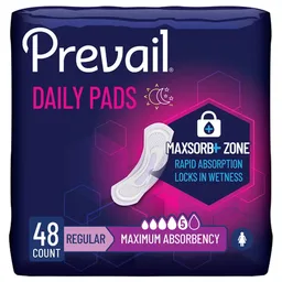 Prevail® Daily Pads Maximum Bladder Control Pad, 11-Inch Length