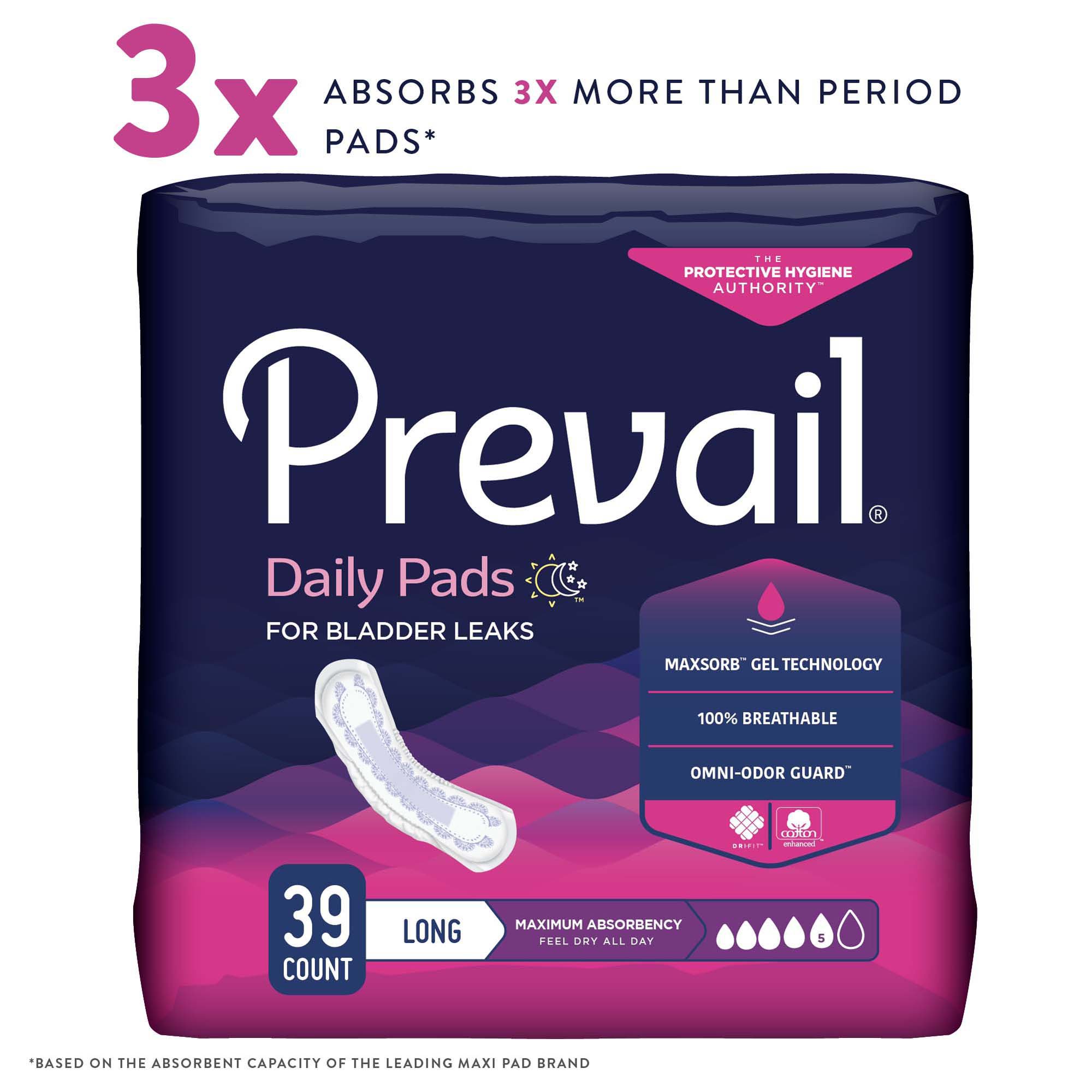 Prevail® Daily Pads Maximum Bladder Control Pad, 13-Inch Length - Image 5