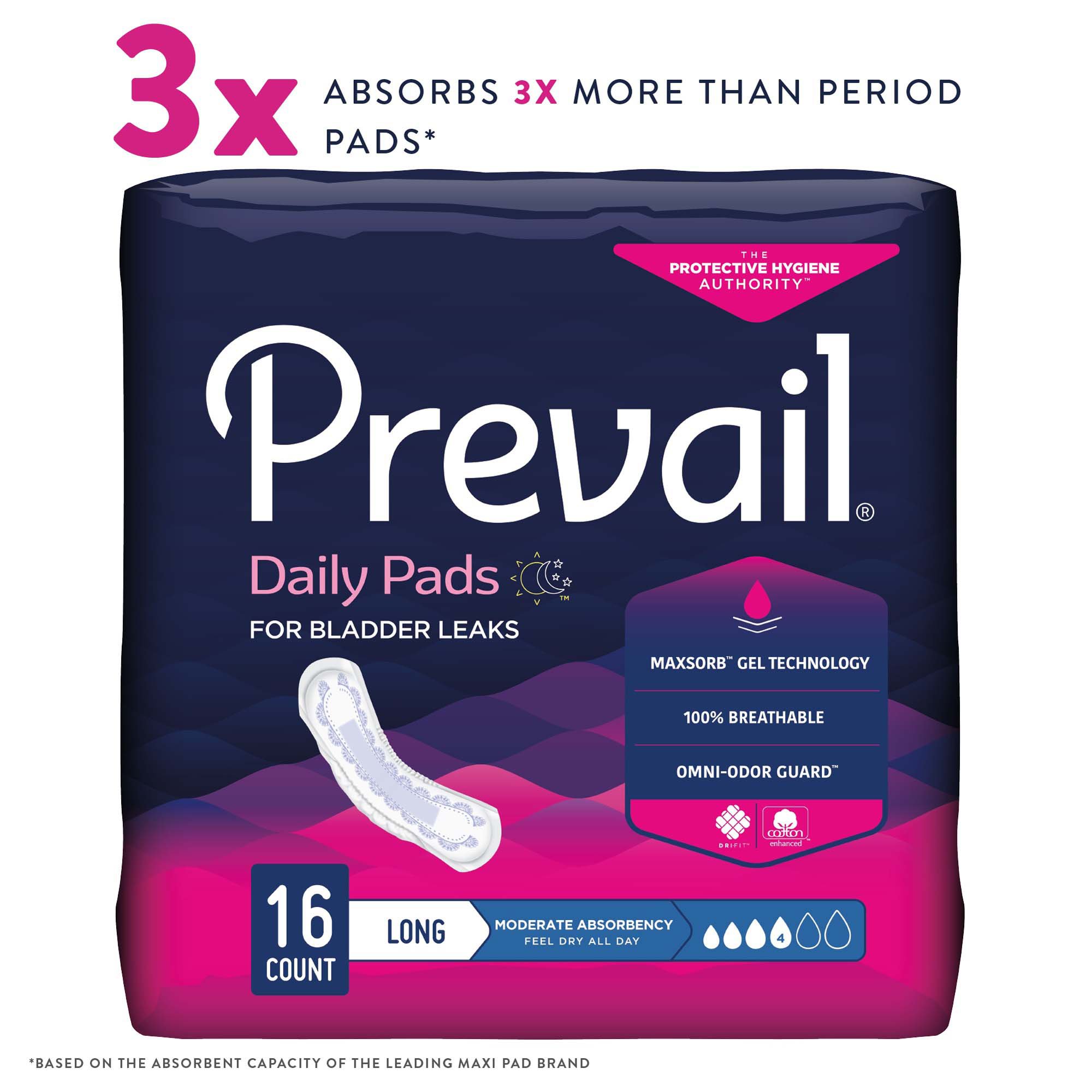 Prevail® Daily Pads Moderate Bladder Control Pad, 11-Inch Length - Image 6