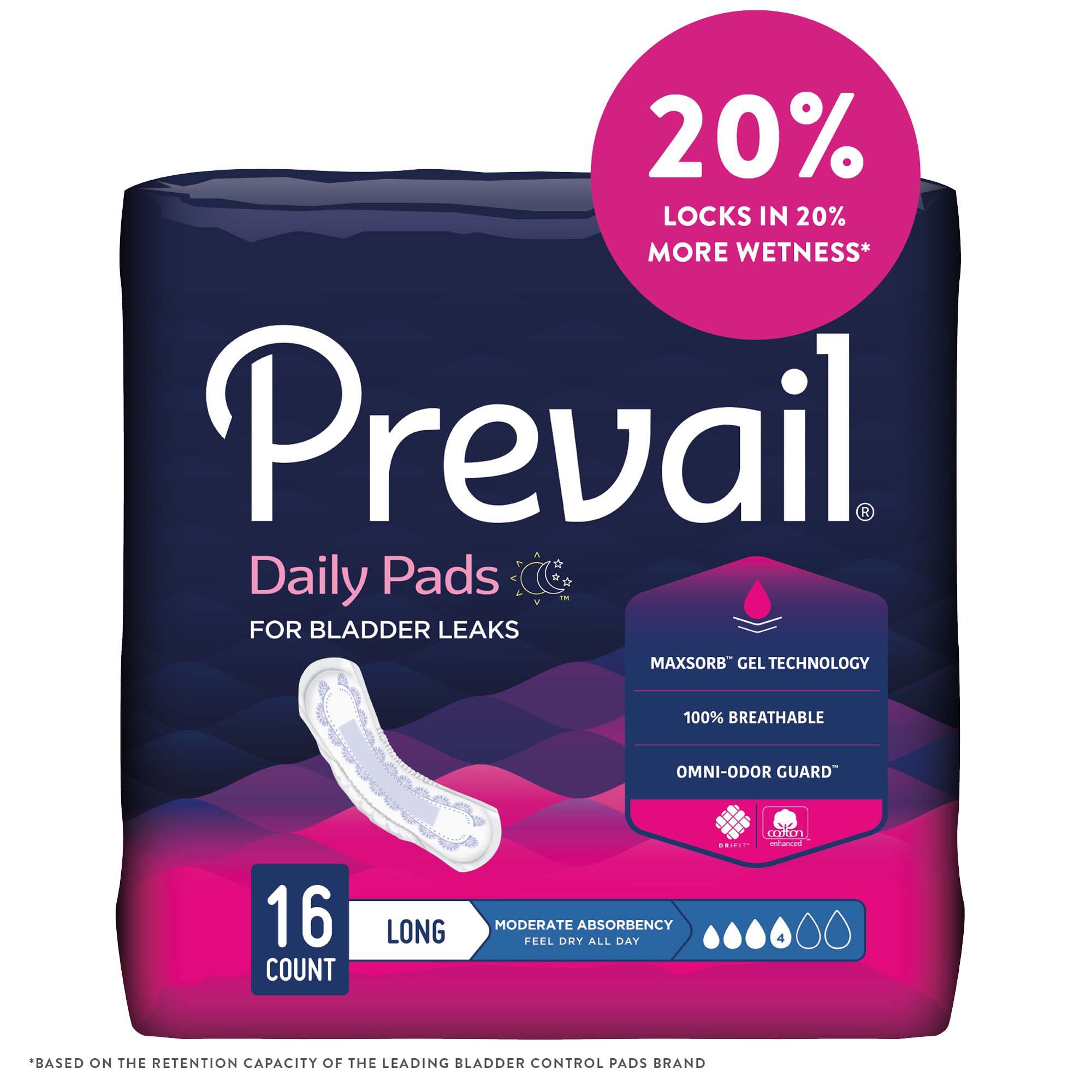 Prevail® Daily Pads Moderate Bladder Control Pad, 11-Inch Length - Image 7