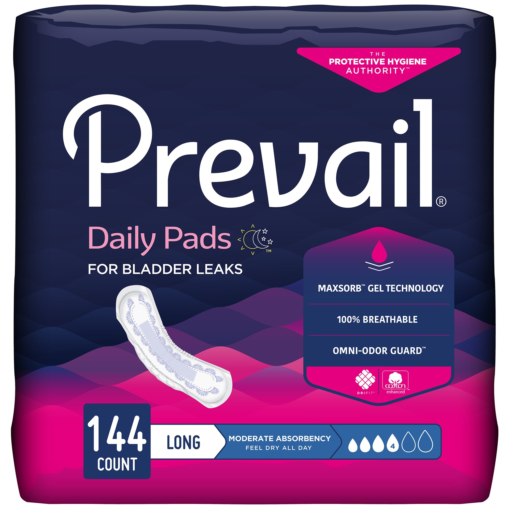 Prevail® Daily Pads Moderate Bladder Control Pad, 11-Inch Length - Image 4