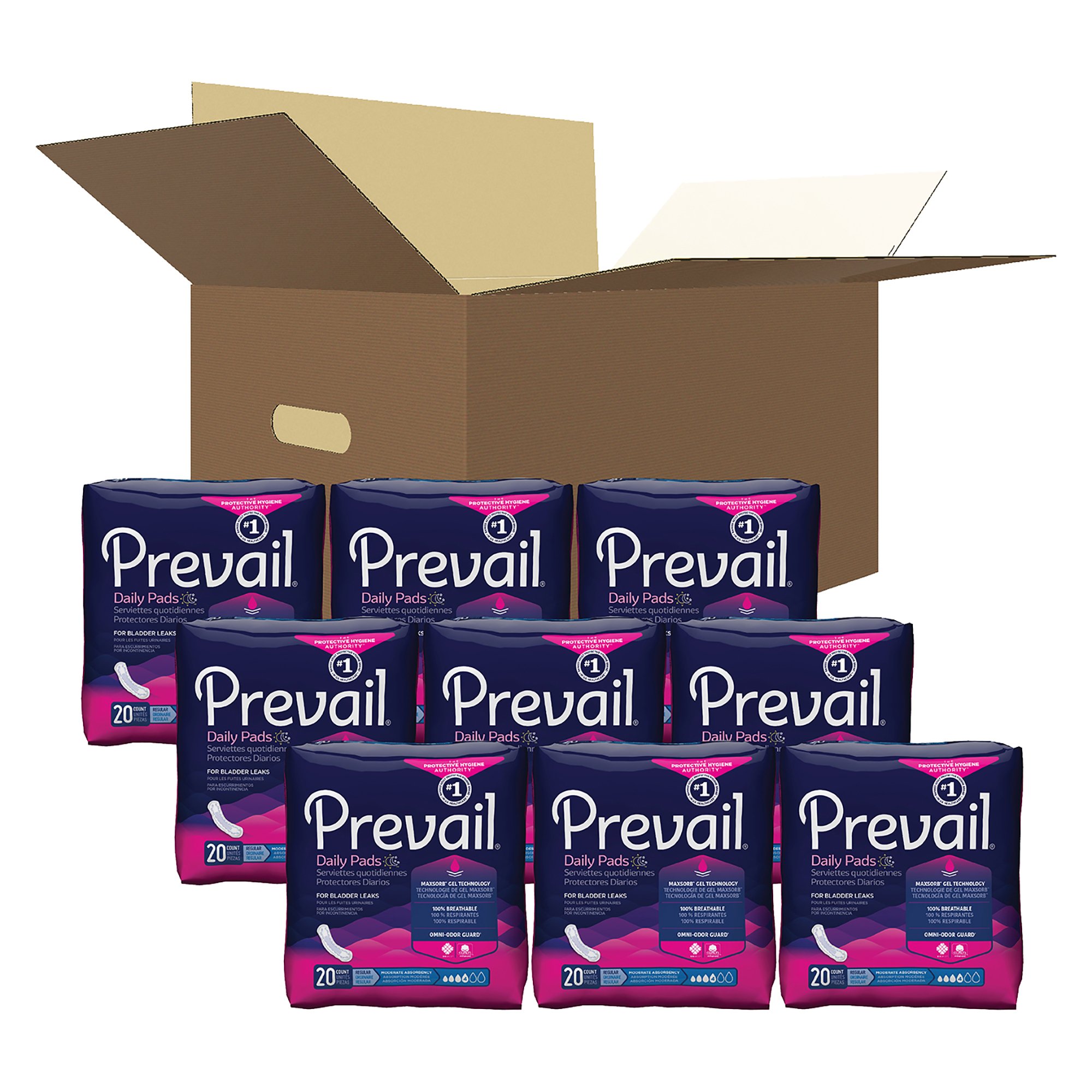 Prevail® Daily Pads Moderate Bladder Control Pad, 9¼-Inch Length - Image 5