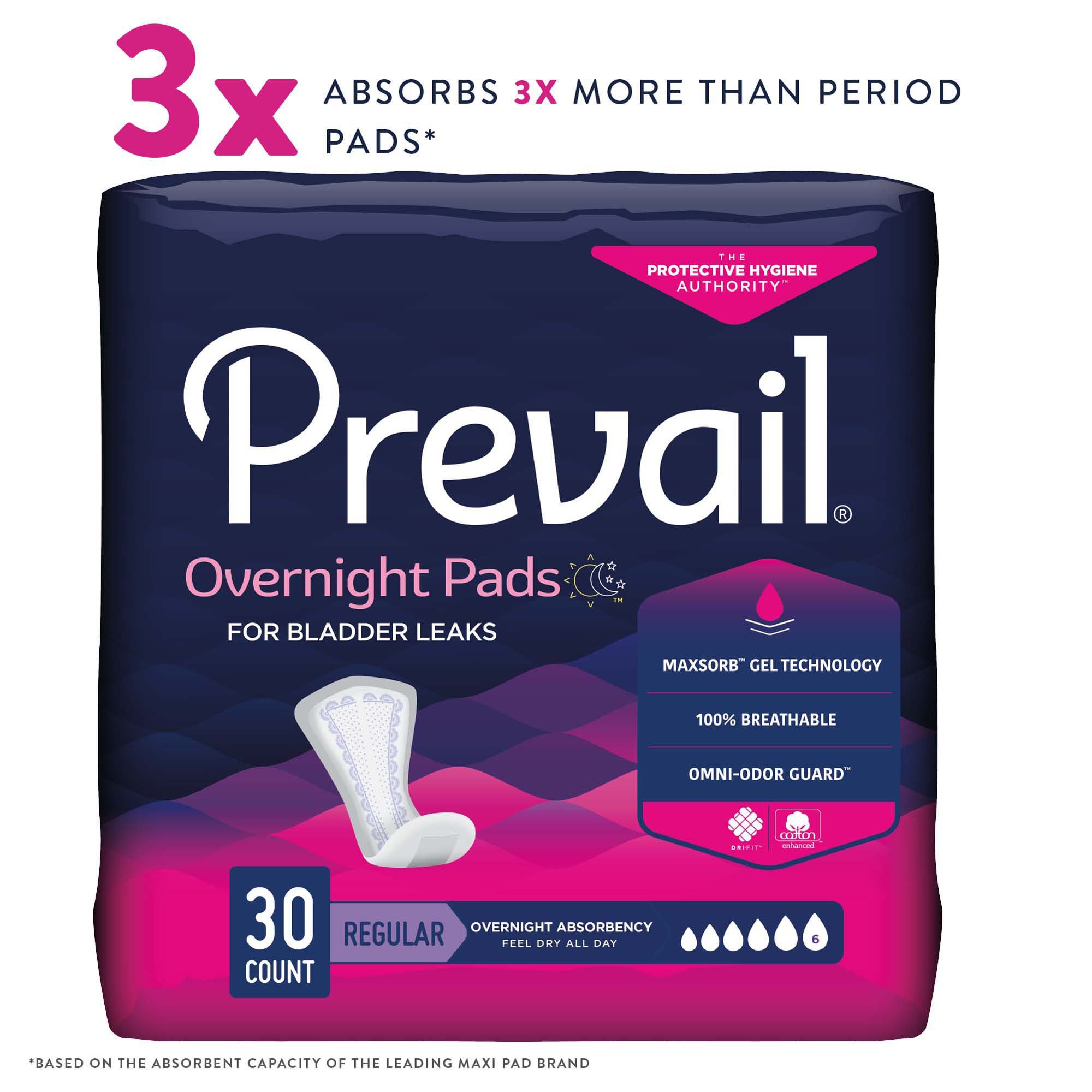 Prevail® Daily Pads Overnight Bladder Control Pad, 16-Inch Length - Image 3