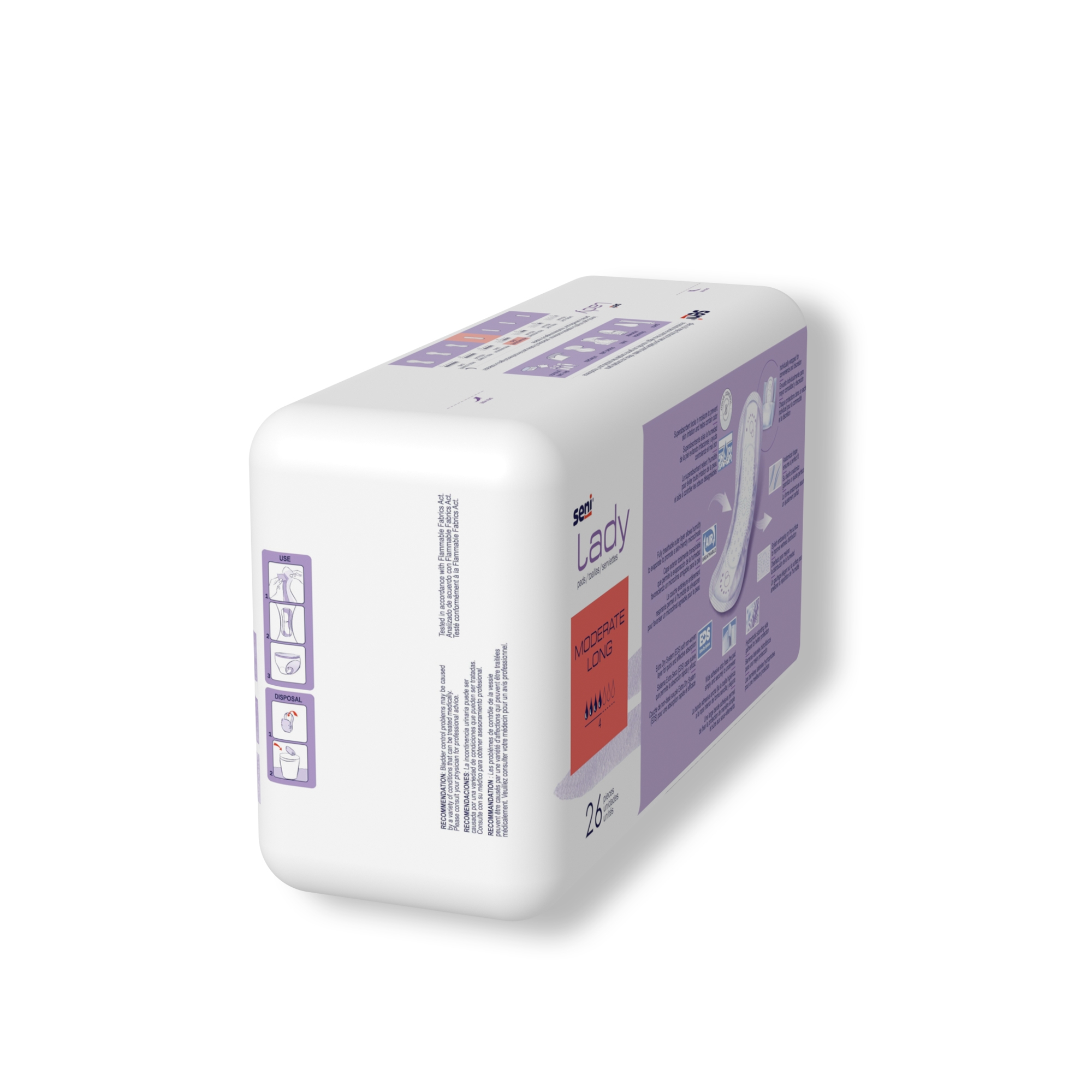 Seni® Lady Moderate Absorbency Bladder Control Pads, Long - Image 6