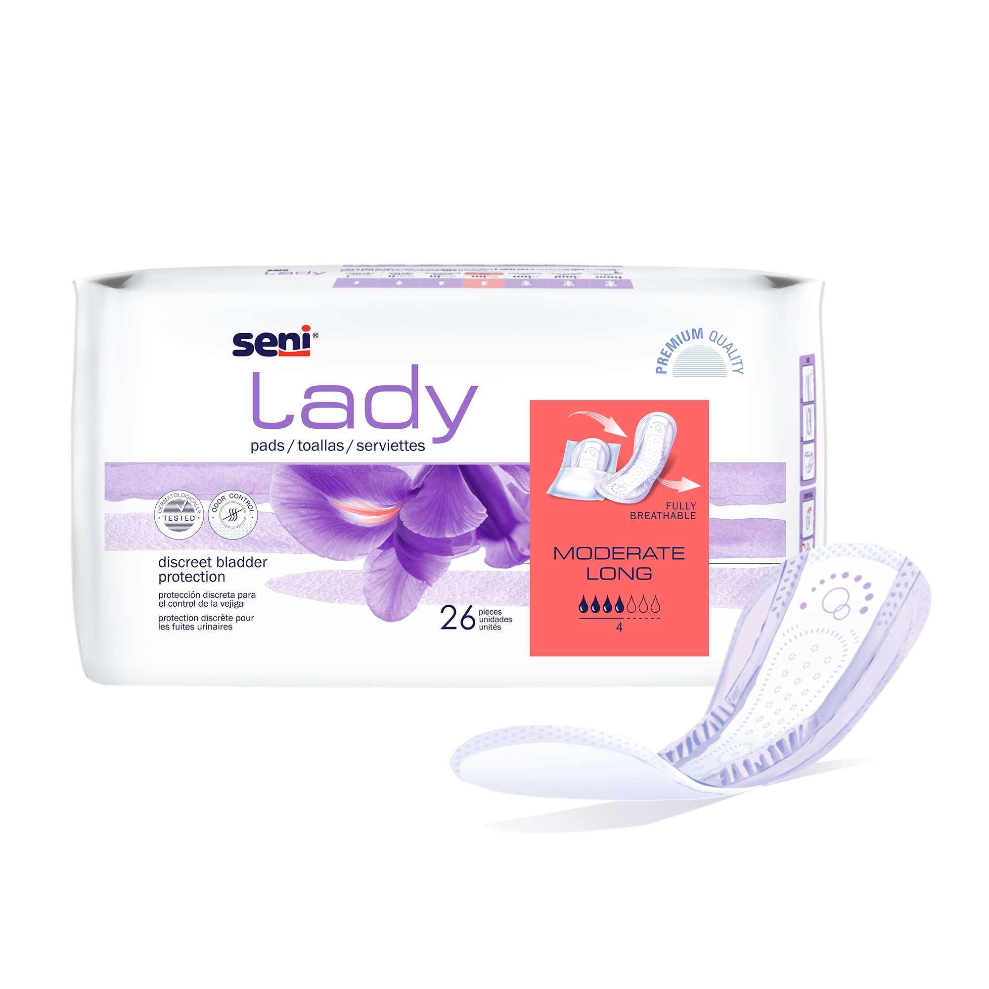 Seni® Lady Moderate Absorbency Bladder Control Pads, Long - Image 9