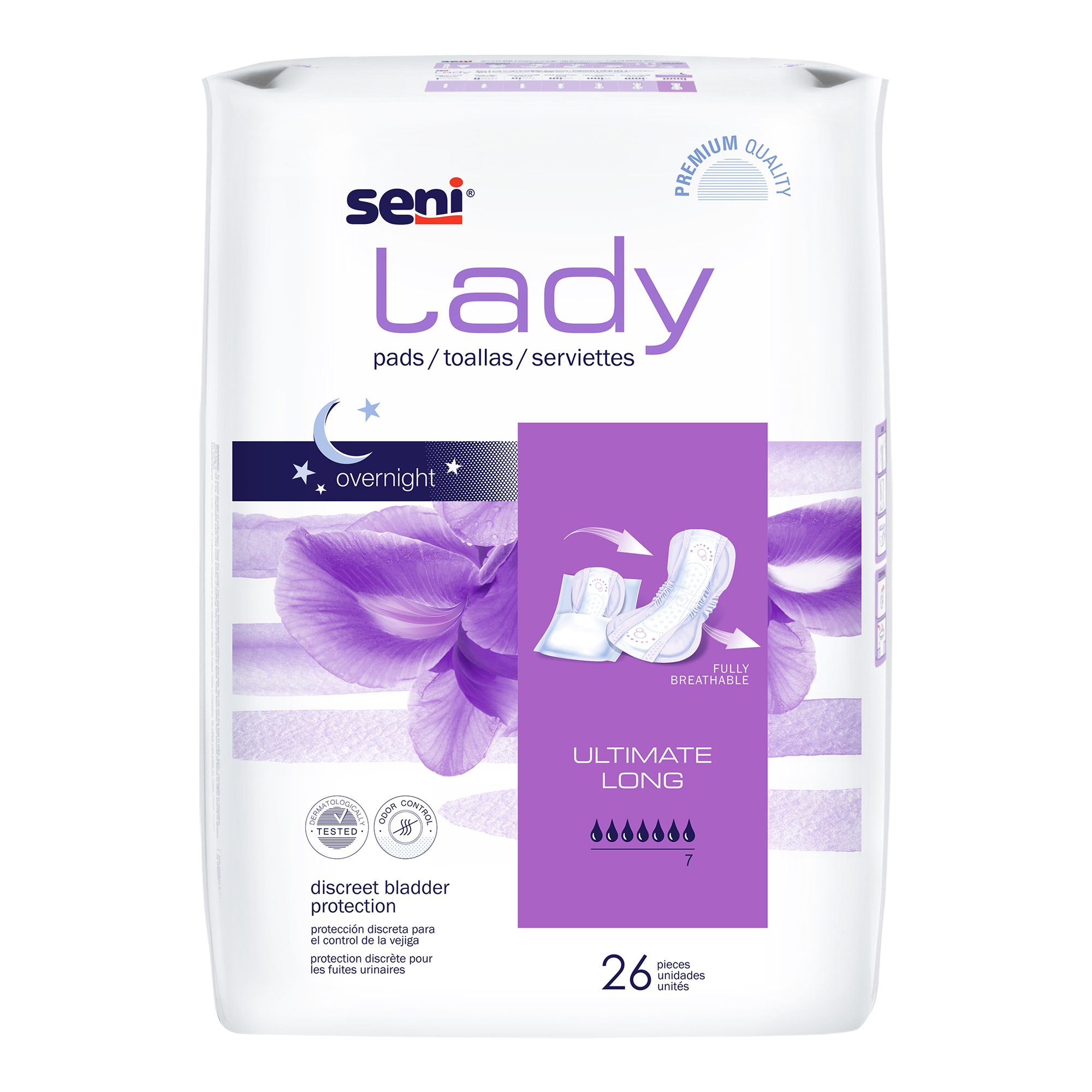 Seni® Lady Ultimate Absorbency Bladder Control Pads, Long