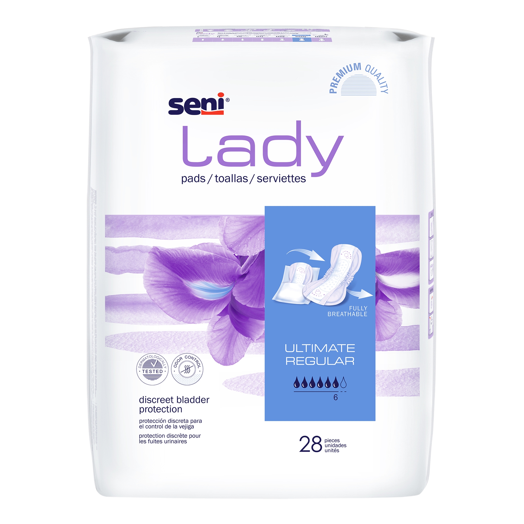 Seni® Lady Ultimate Absorbency Bladder Control Pads, Regular