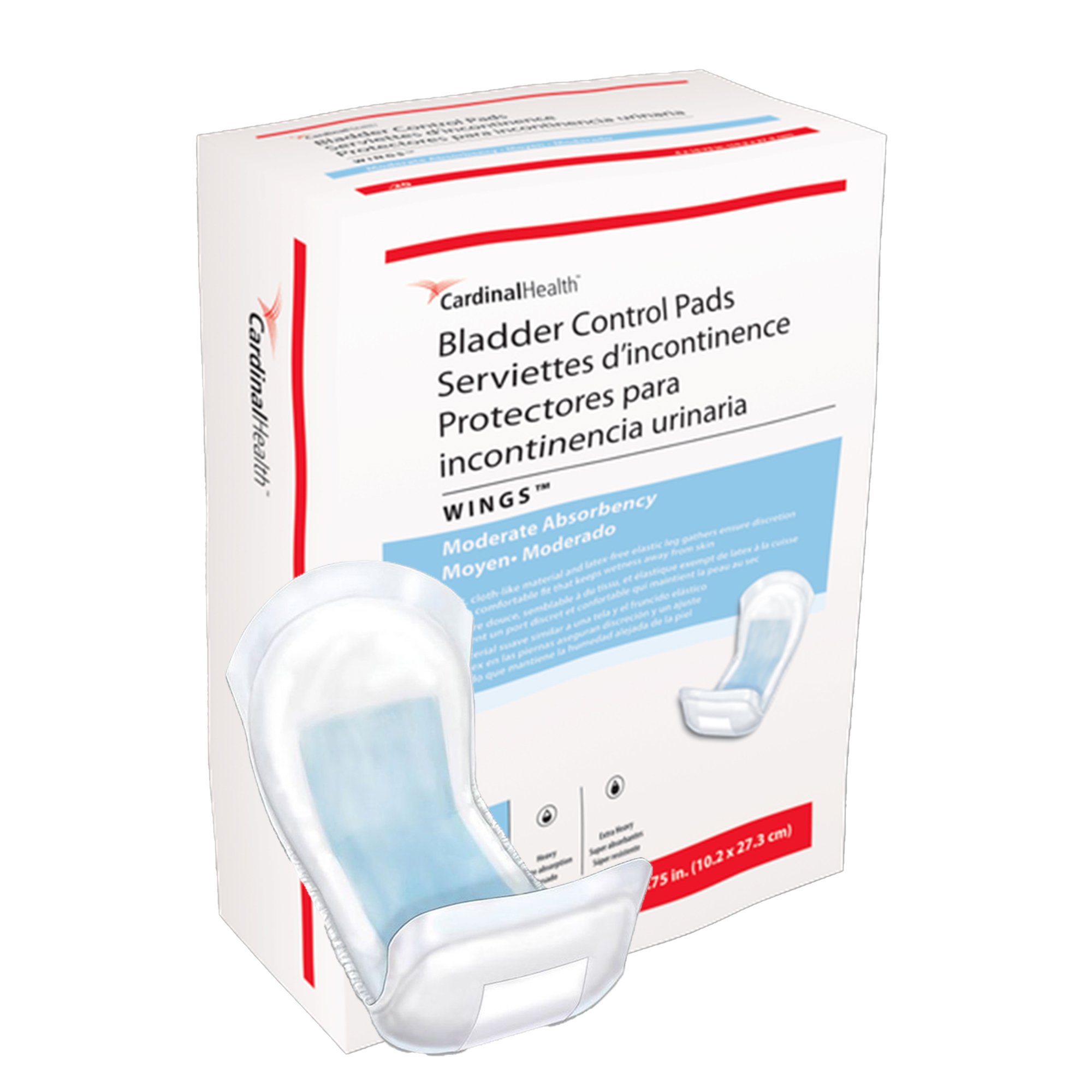 Sure Care™ Bladder Control Pads, Moderate Absorbency, 4 x 10.75 Inch