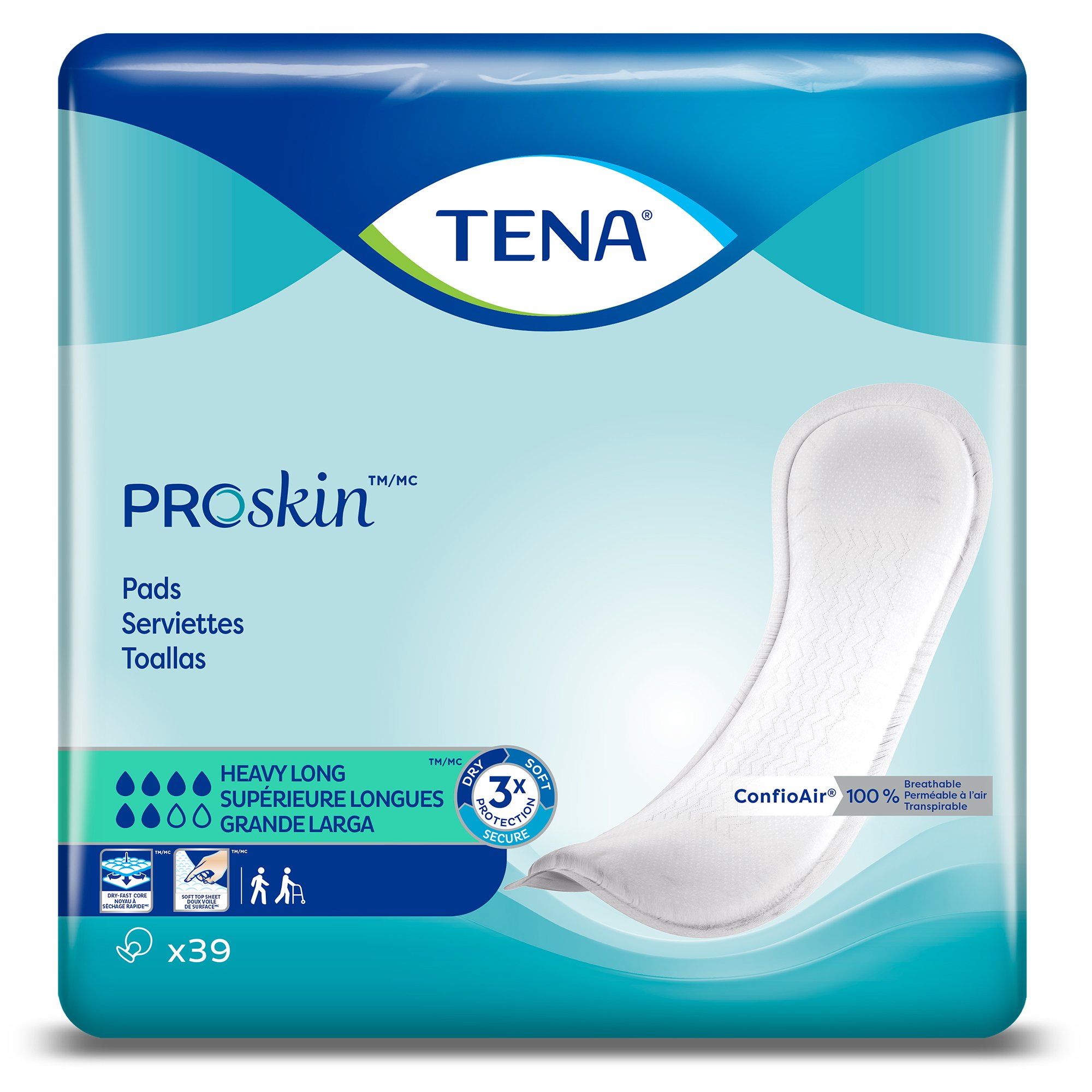 Tena ProSkin™ Heavy Absorbency Bladder Control Pads, Dry-Fast Core, 15 Inches