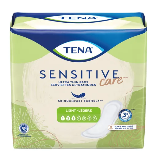 Tena Sensitive Care™ Ultra Thin Light Regular Bladder Control Pad, 9-Inch Length