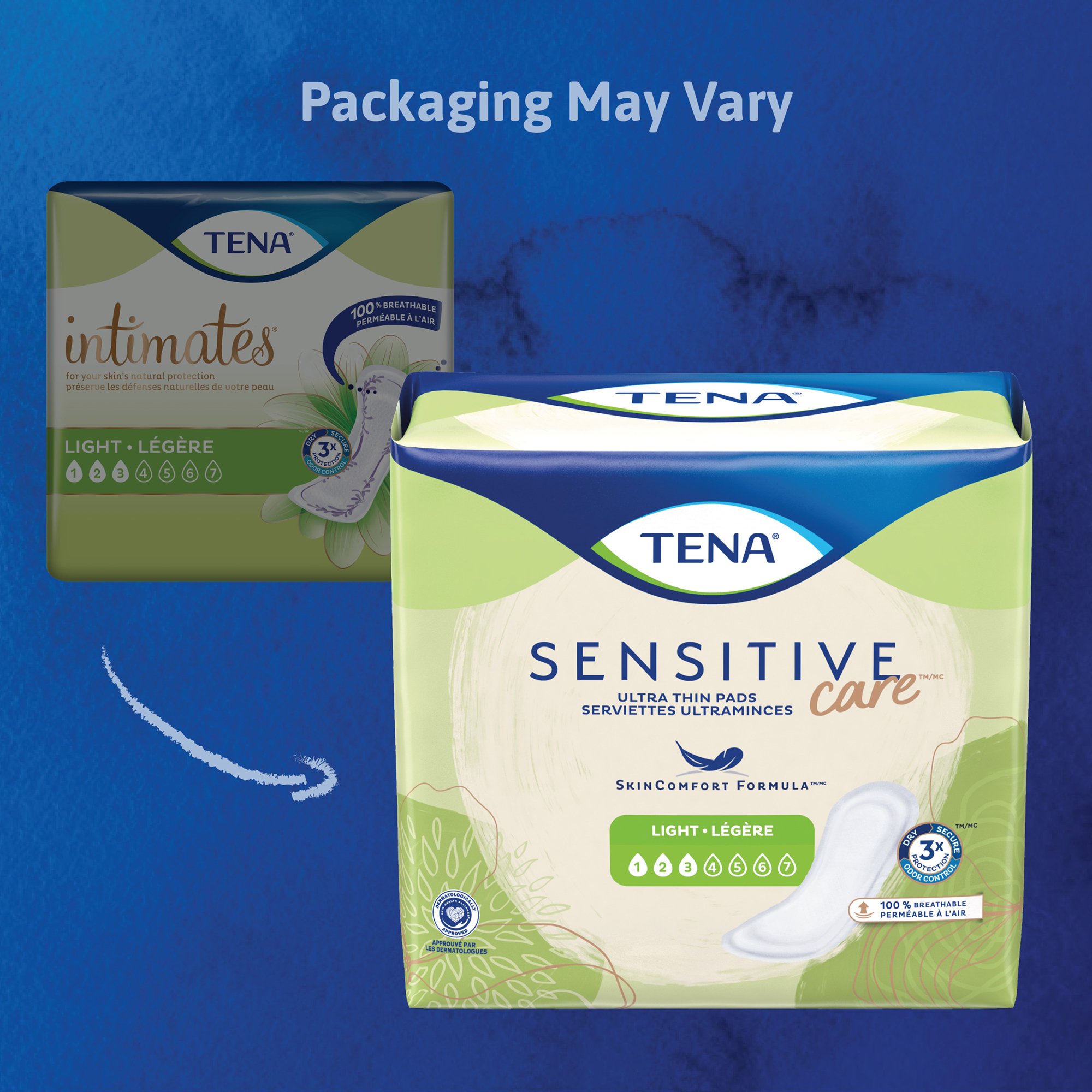 Tena Sensitive Care™ Ultra Thin Light Regular Bladder Control Pad, 9-Inch Length - Image 2