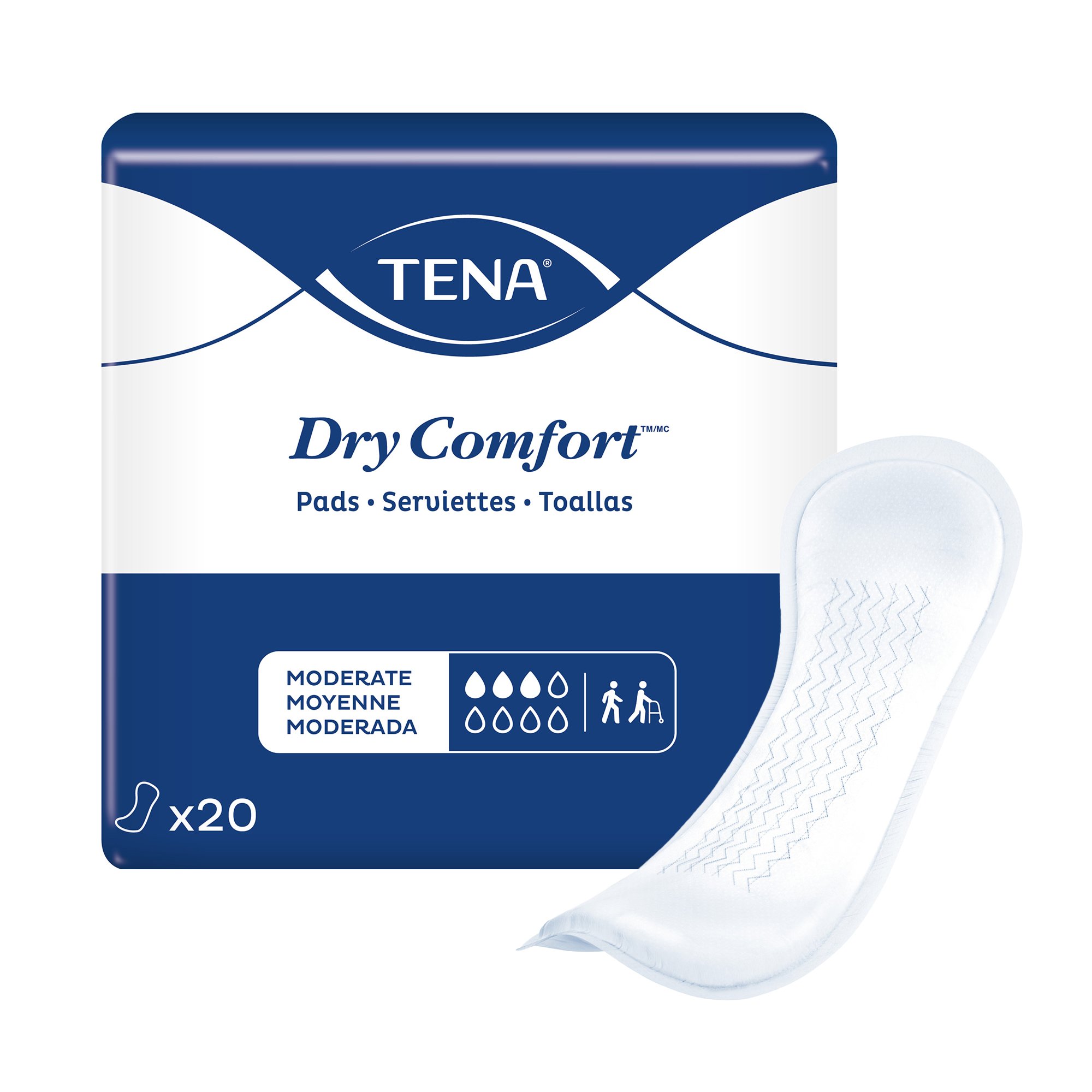 Tena® Dry Comfort™ Bladder Control Pad, 11 Inches Long