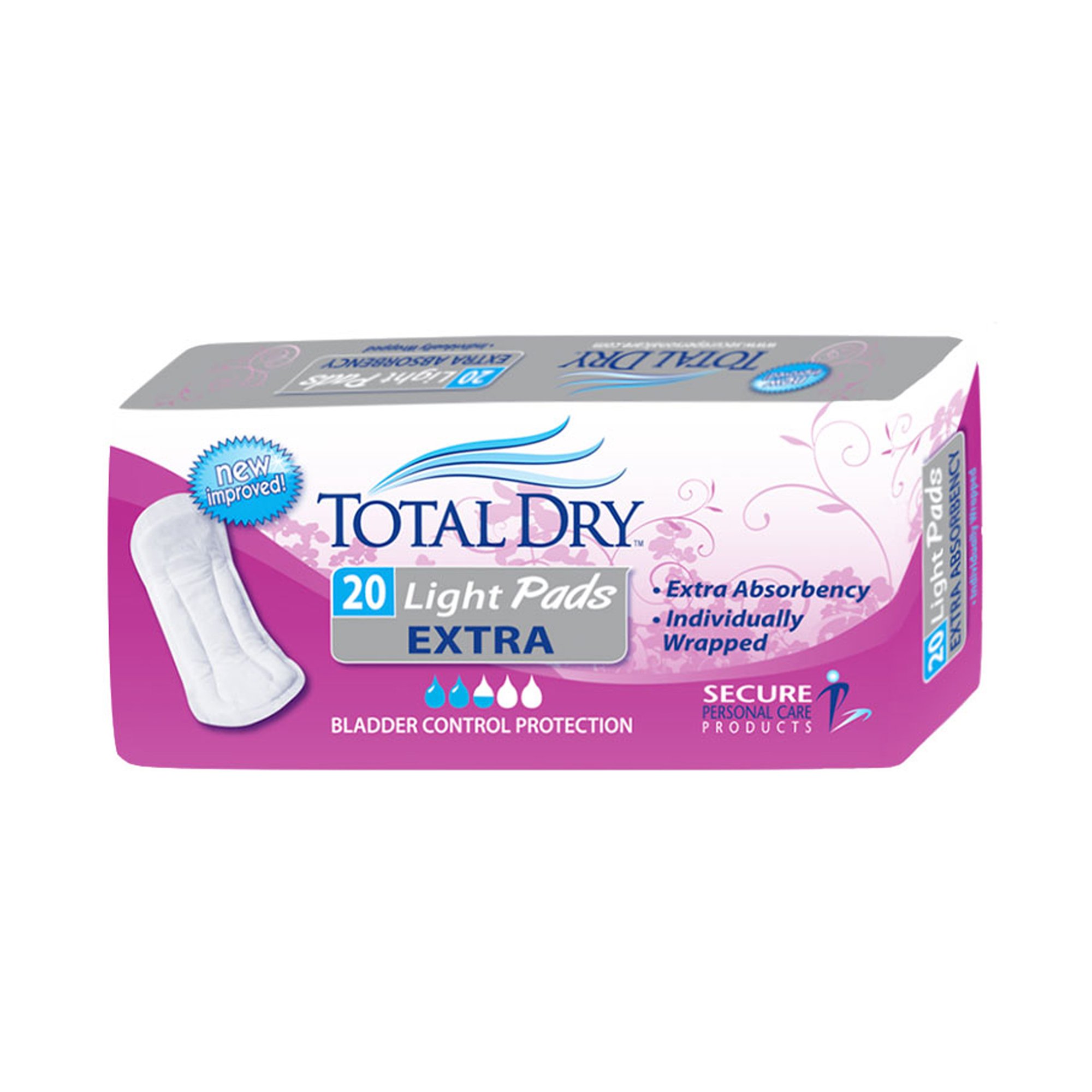 TotalDry™ Light Absorbency Bladder Control Pad, 11-Inch Length