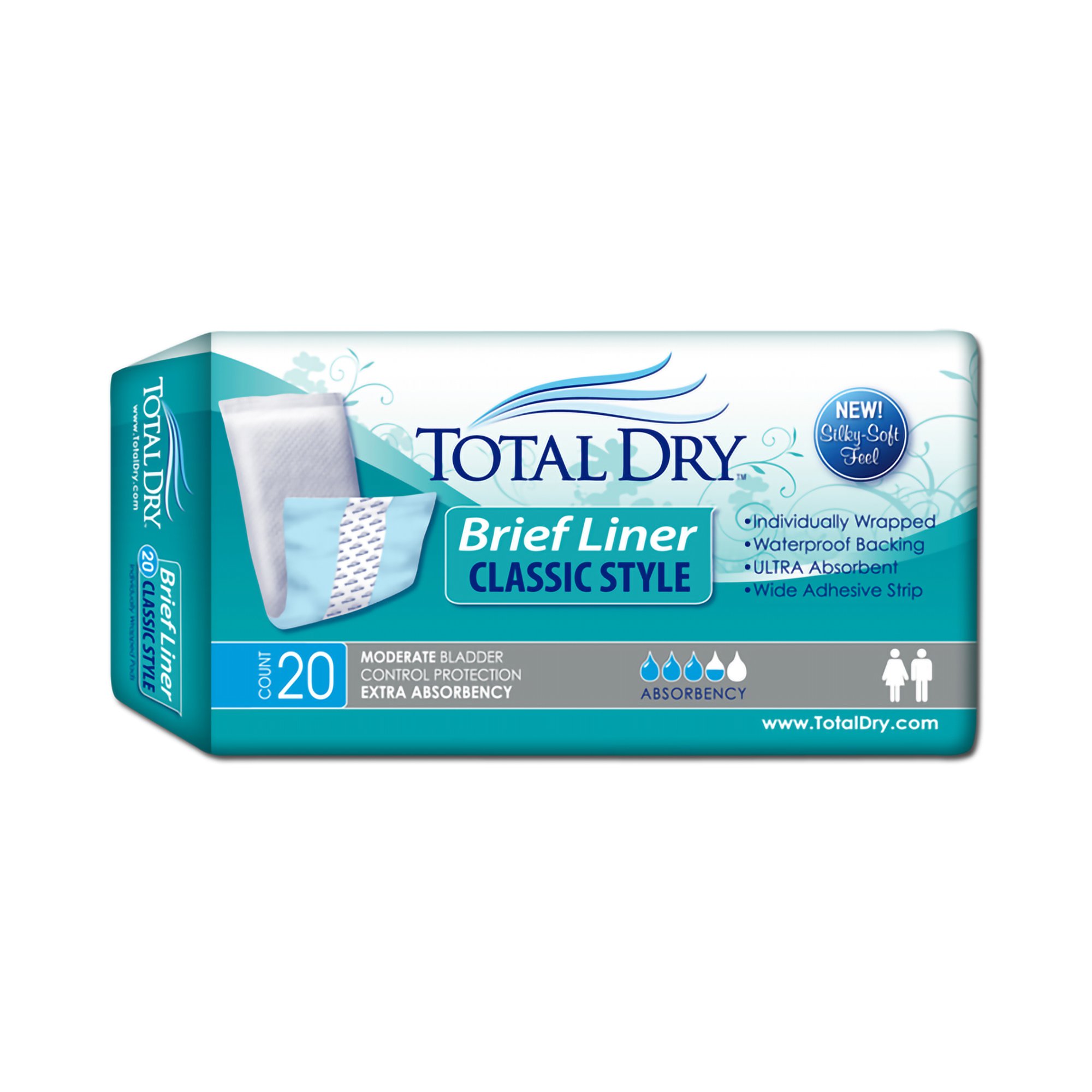 TotalDry™ Moderate Extra Absorbency Bladder Control Pad, 4 x 13 Inch