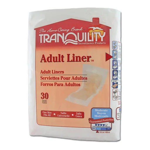 Tranquility® Moderate Incontinence Liner, 9 x 24 Inch