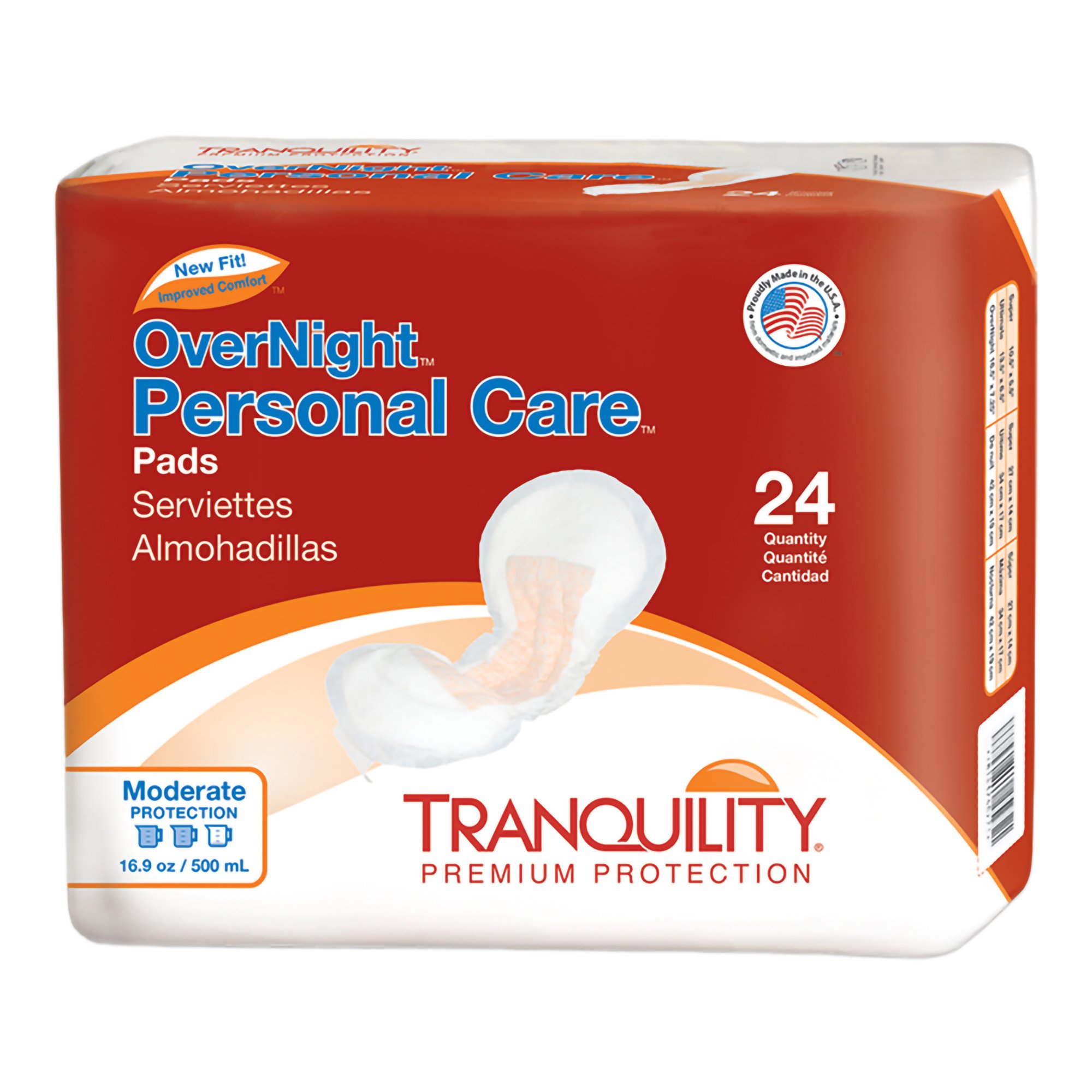 Tranquility® OverNight Bladder Control Pad, 7.25 x 16.5 Inch