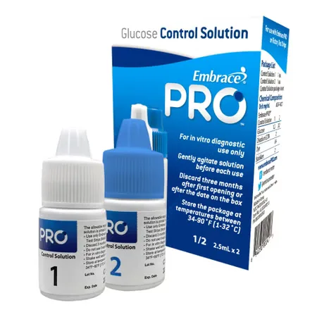 Embrace® Pro Control Solution Level 1 & 2 for use w/ Embrace Meter & Test Strips