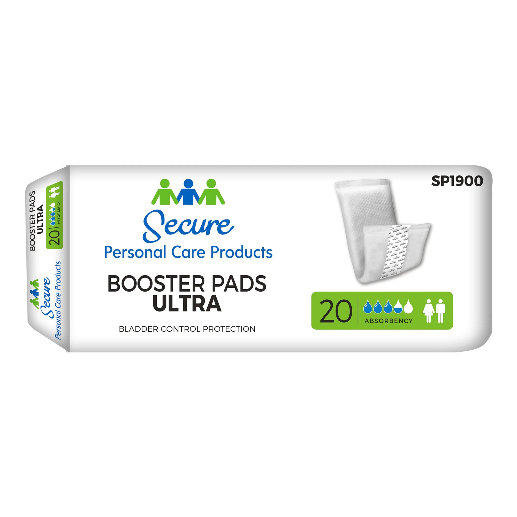 Secure Booster Pad Ultra Moderate Extra Incontinence Booster Pad, 13-Inch Length